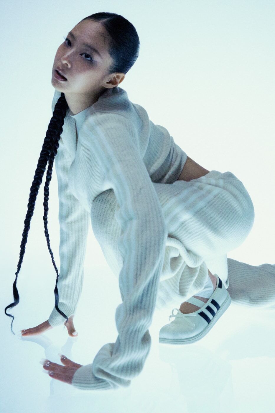 【JENNIE同款】ADIDAS ORIGINALS SUPERSTAR SQUARE BALLET 方頭貝殼鞋 芭蕾舞鞋 瑪莉珍 綁帶 金珍妮 女鞋 奶油白 LB3786