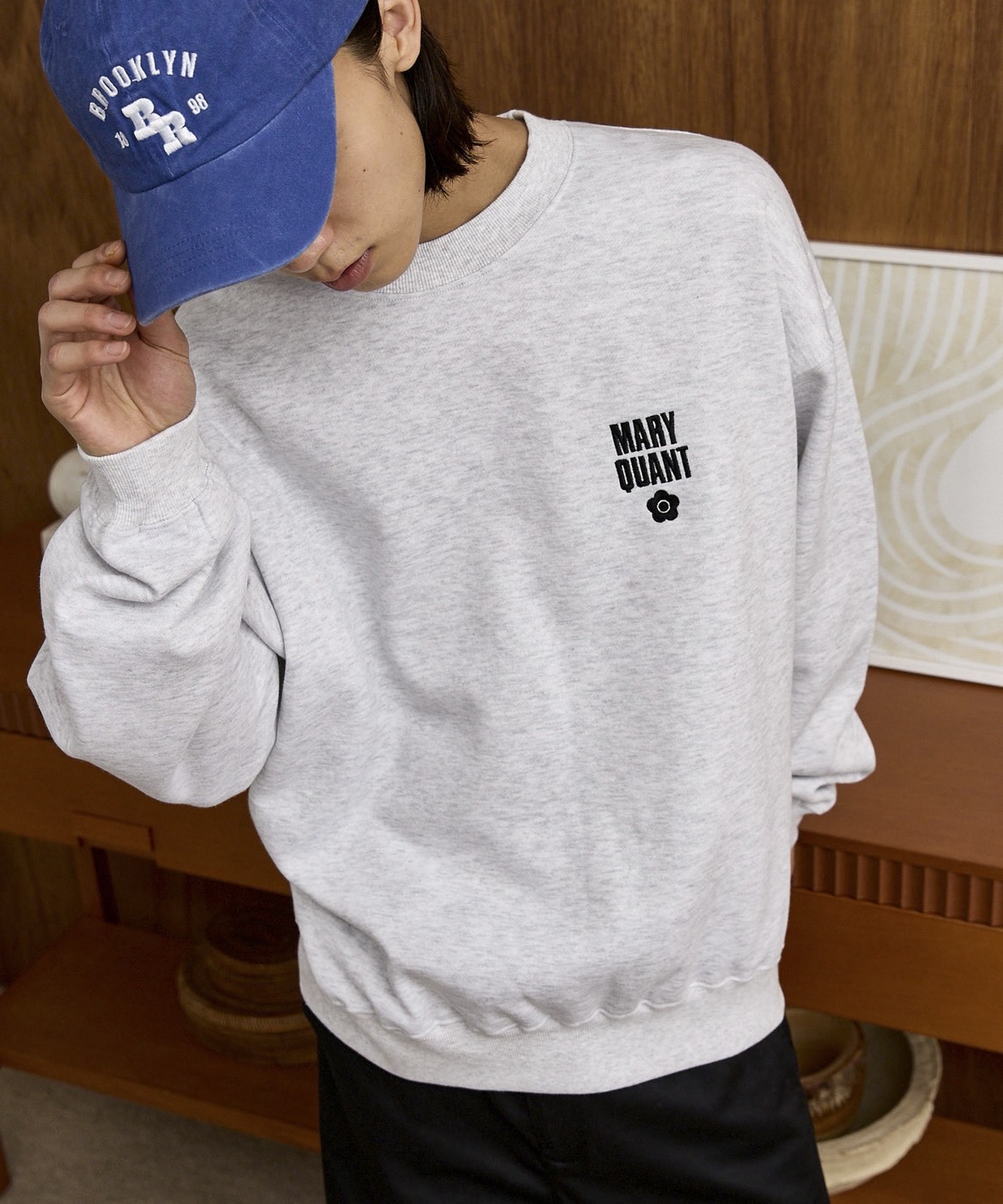 日本 MARY QUANT × PUBLUX 刷毛 圓領 Logo 大學T 四色
