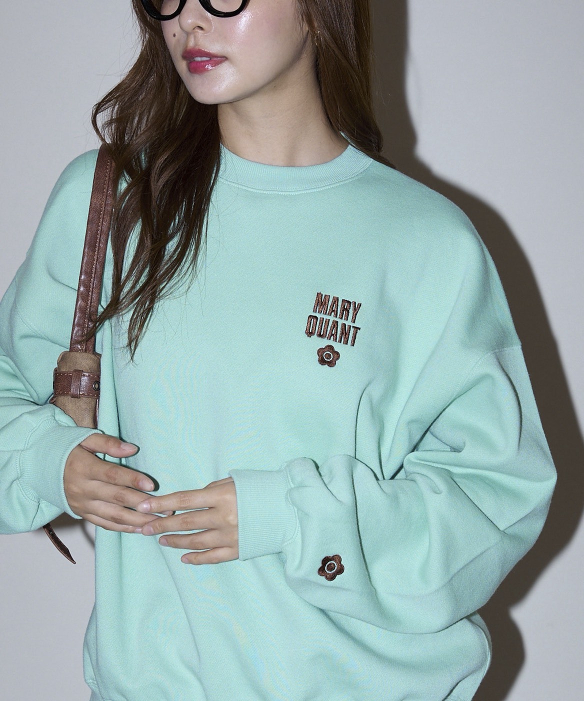 日本 MARY QUANT × PUBLUX 刷毛 圓領 Logo 大學T 四色