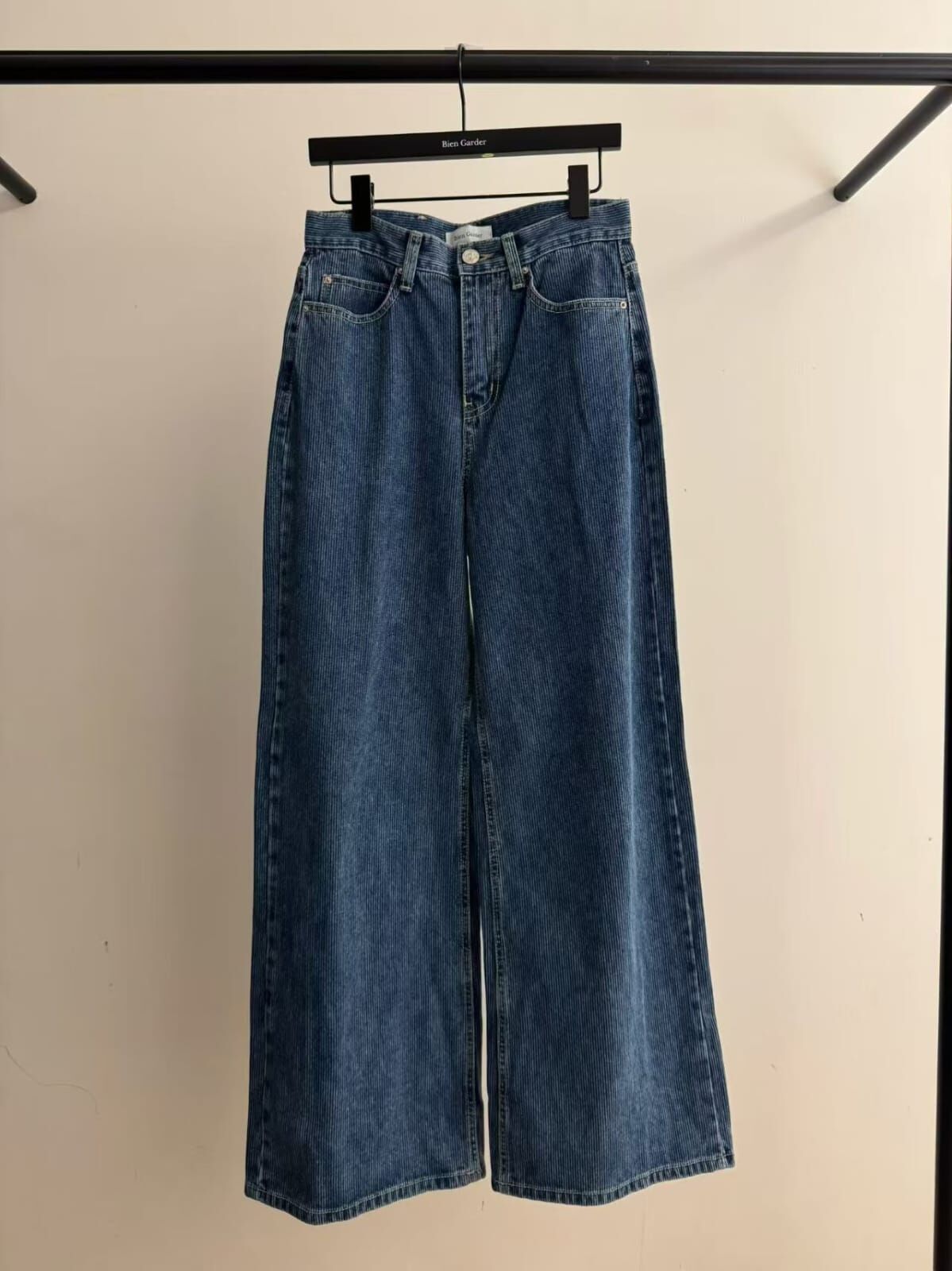 BG7035 紋理寬版牛仔褲