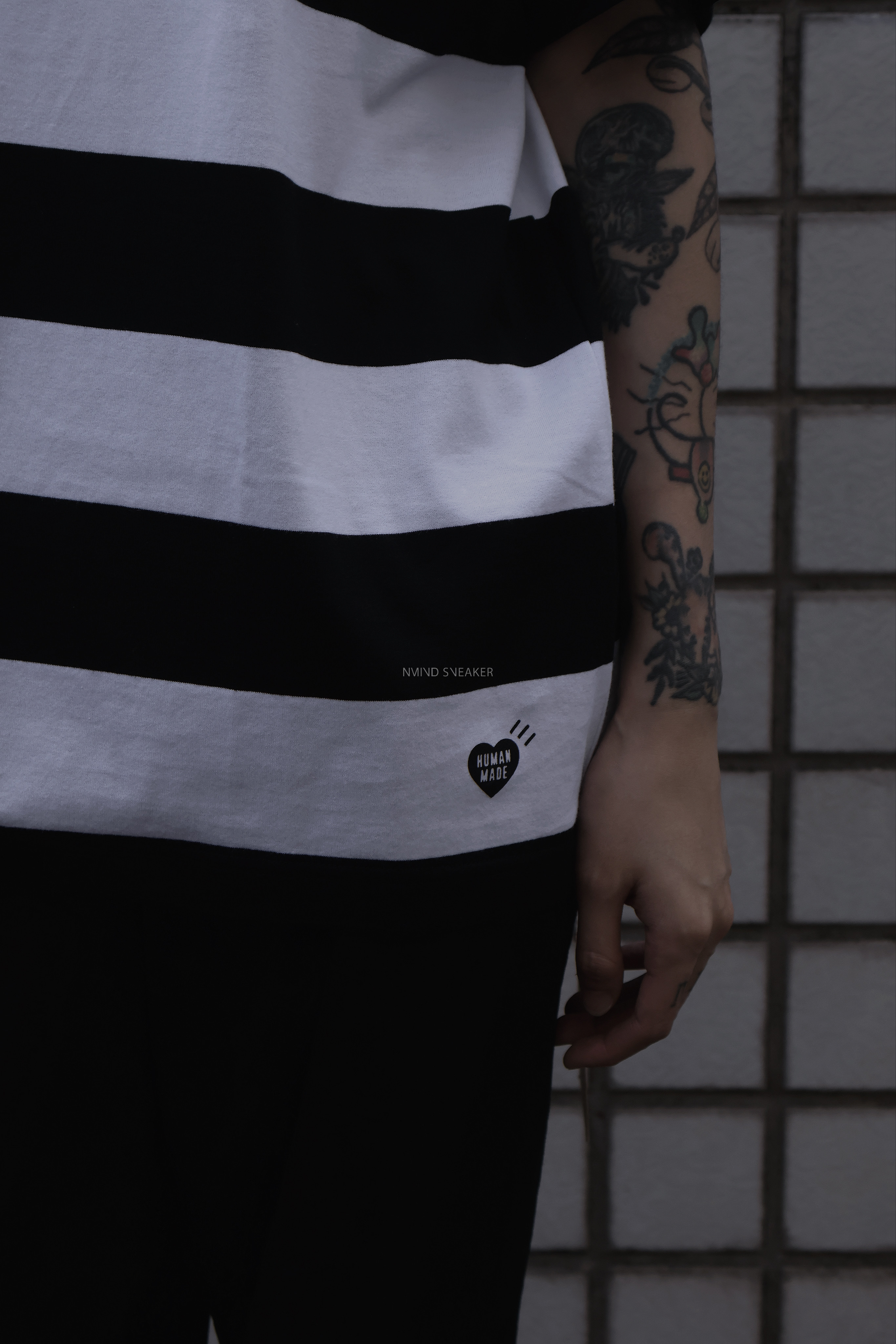 <快速出貨> HUMAN MADE STRIPED PACK T-SHIRT 棒球北極熊 條紋短T 黑