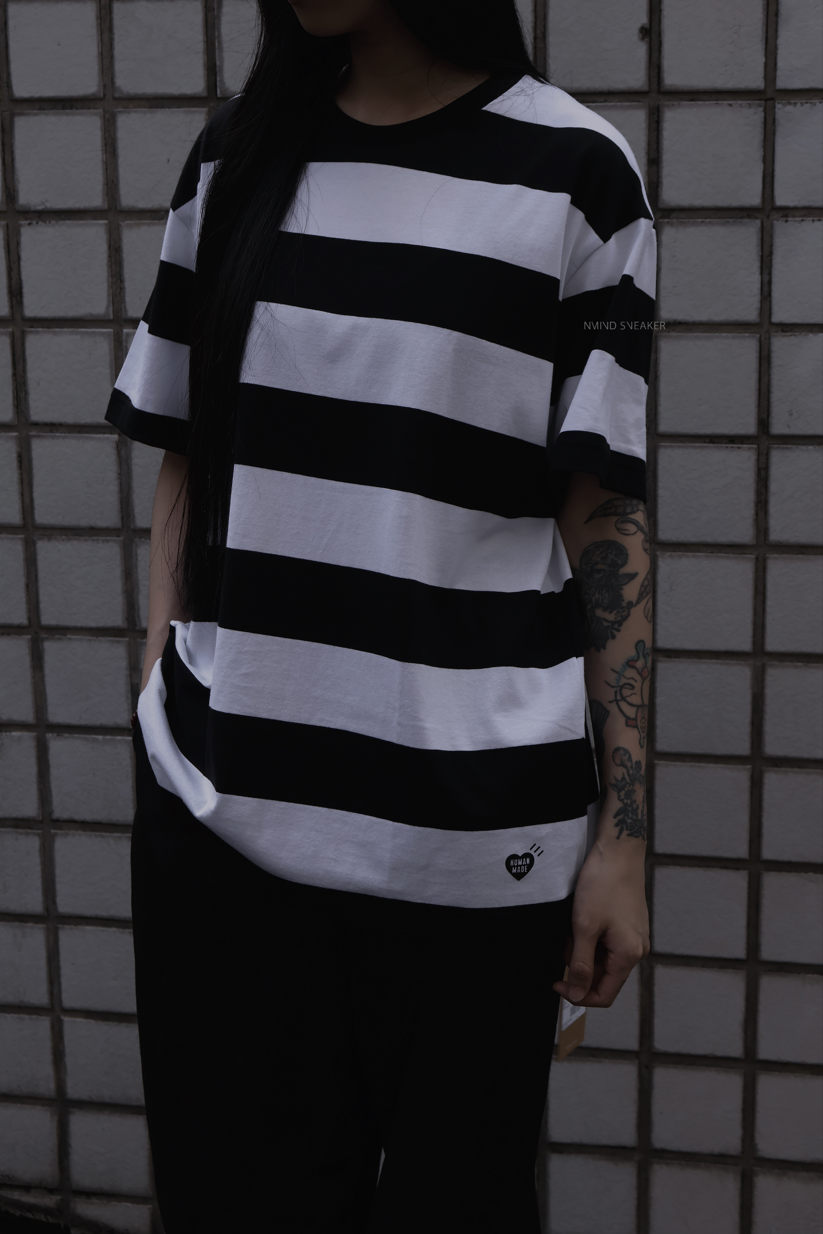 <快速出貨> HUMAN MADE STRIPED PACK T-SHIRT 棒球北極熊 條紋短T 黑