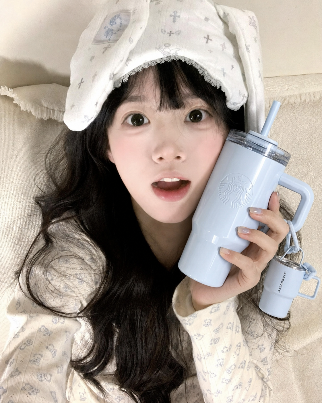 STARBUCKS 星巴克 海底綺遇系列 寶寶藍 不鏽鋼 雙飲口杯 贈迷你杯掛件 615ML