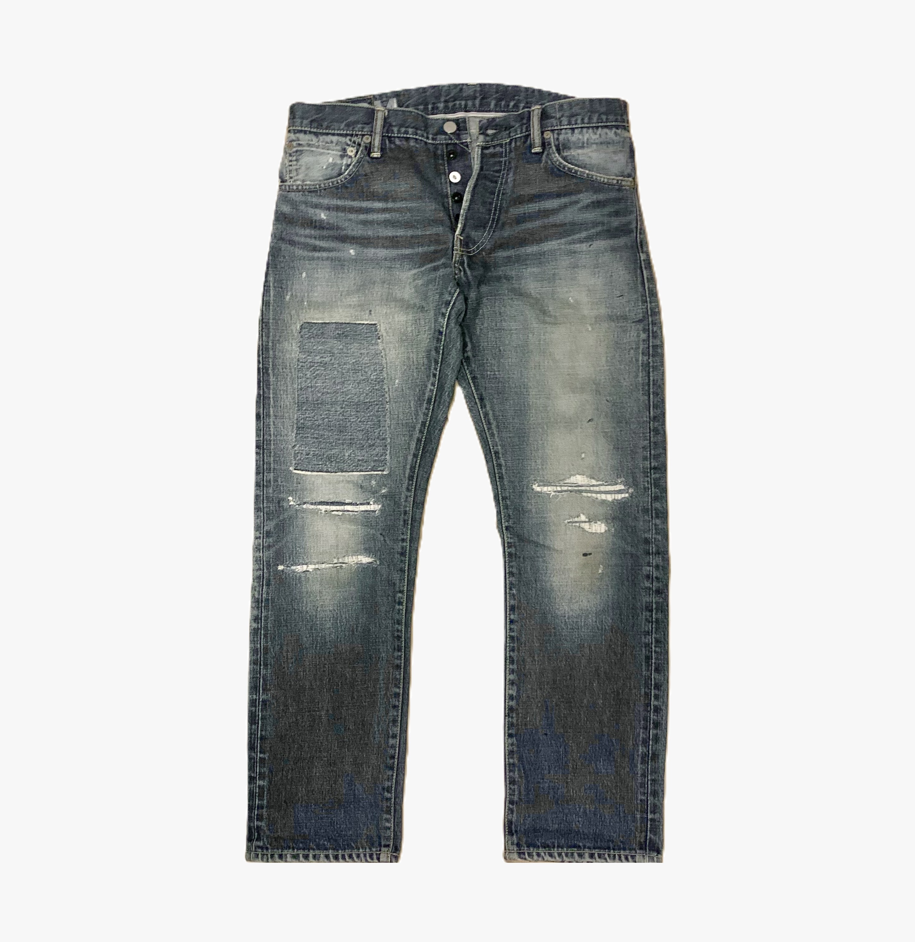 VISVIM SOCIAL SCULPTURE 10 DAMAGED-14 JEANS (( CONDITION: A )) 中古美品 - SIZE 34 PRE ORDER ITEM (預訂中)