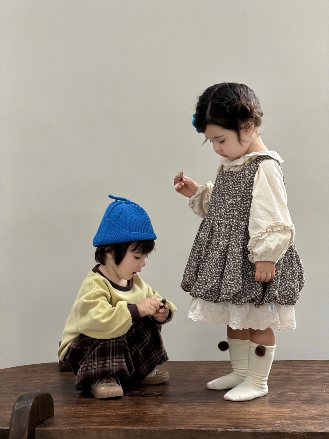 韓系小碎花兩件式洋裝