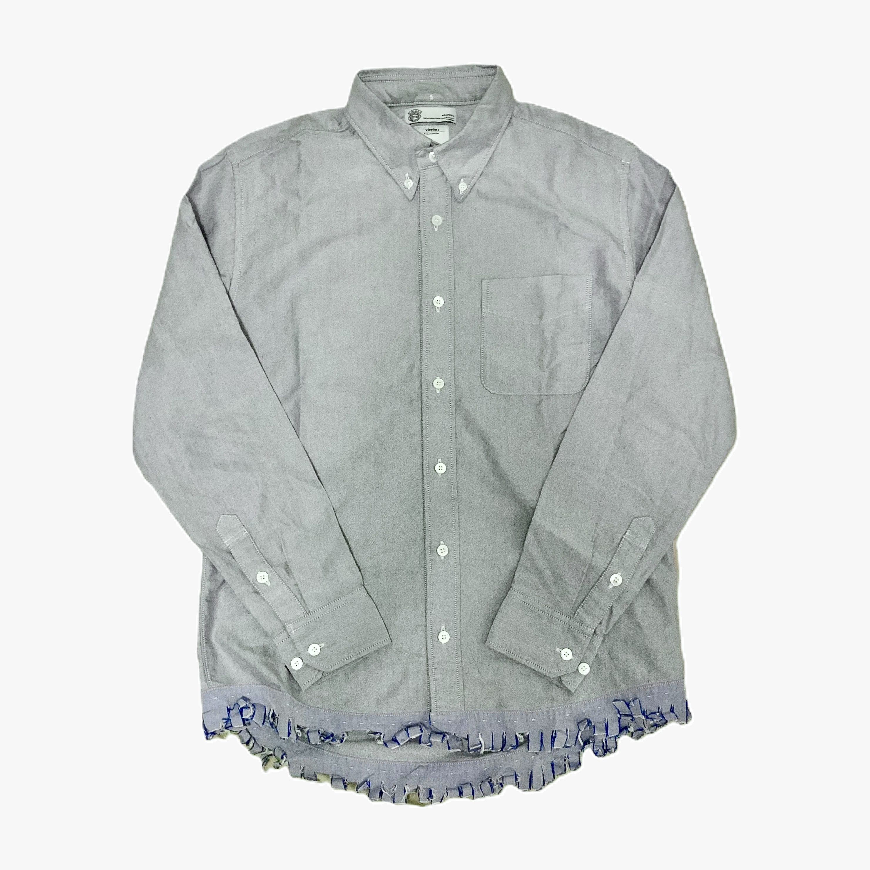 VISVIM V+V B.D. SHIRT PIZI TRIM L/S (GIZA) (( CONDITION: A )) 中古美品 - NAVY SIZE 1 PRE ORDER ITEM (預訂中)
