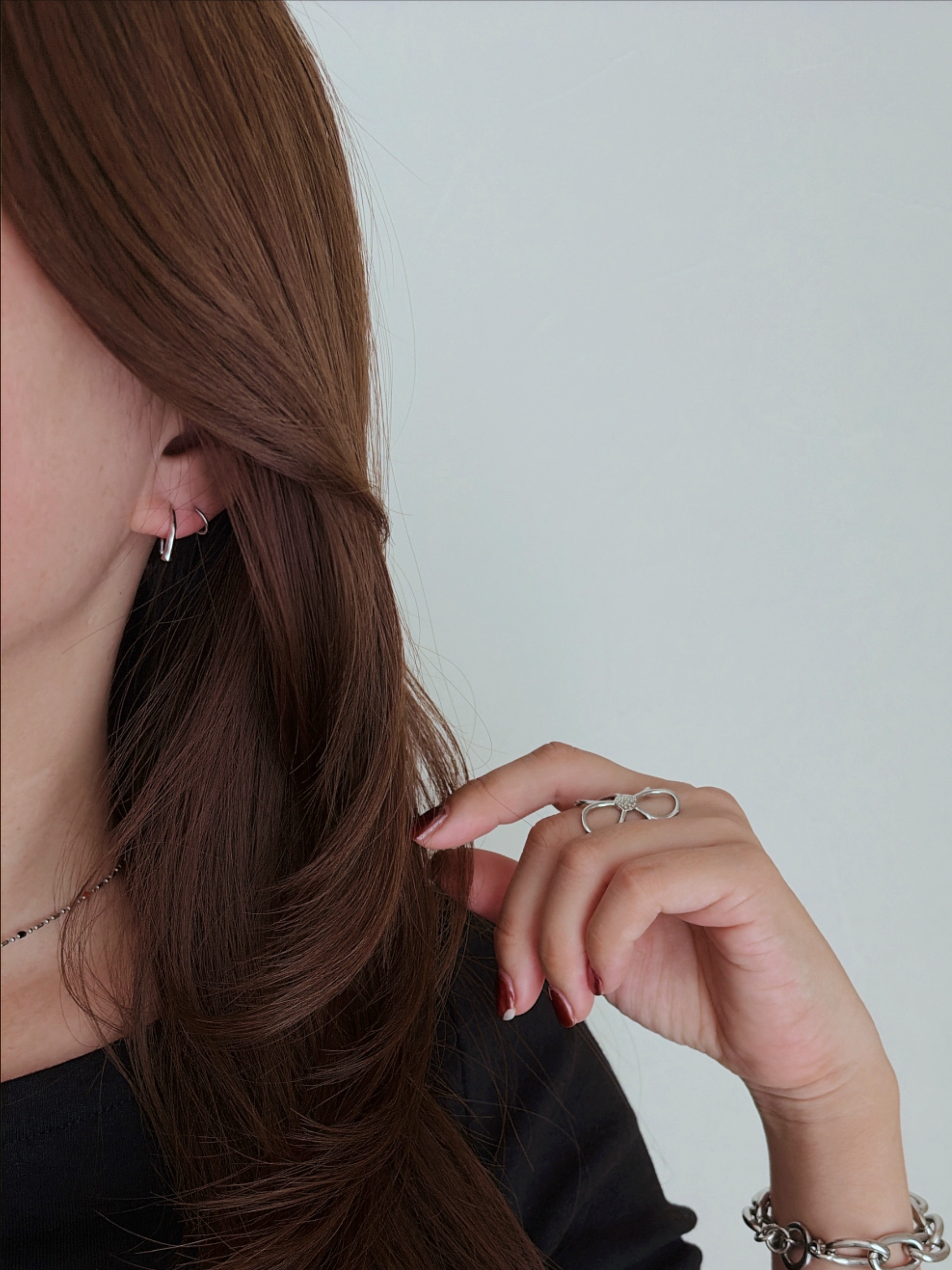 S925 argyle cut hook pierce