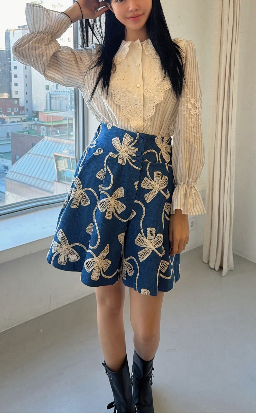 蕾絲結花褲裙
