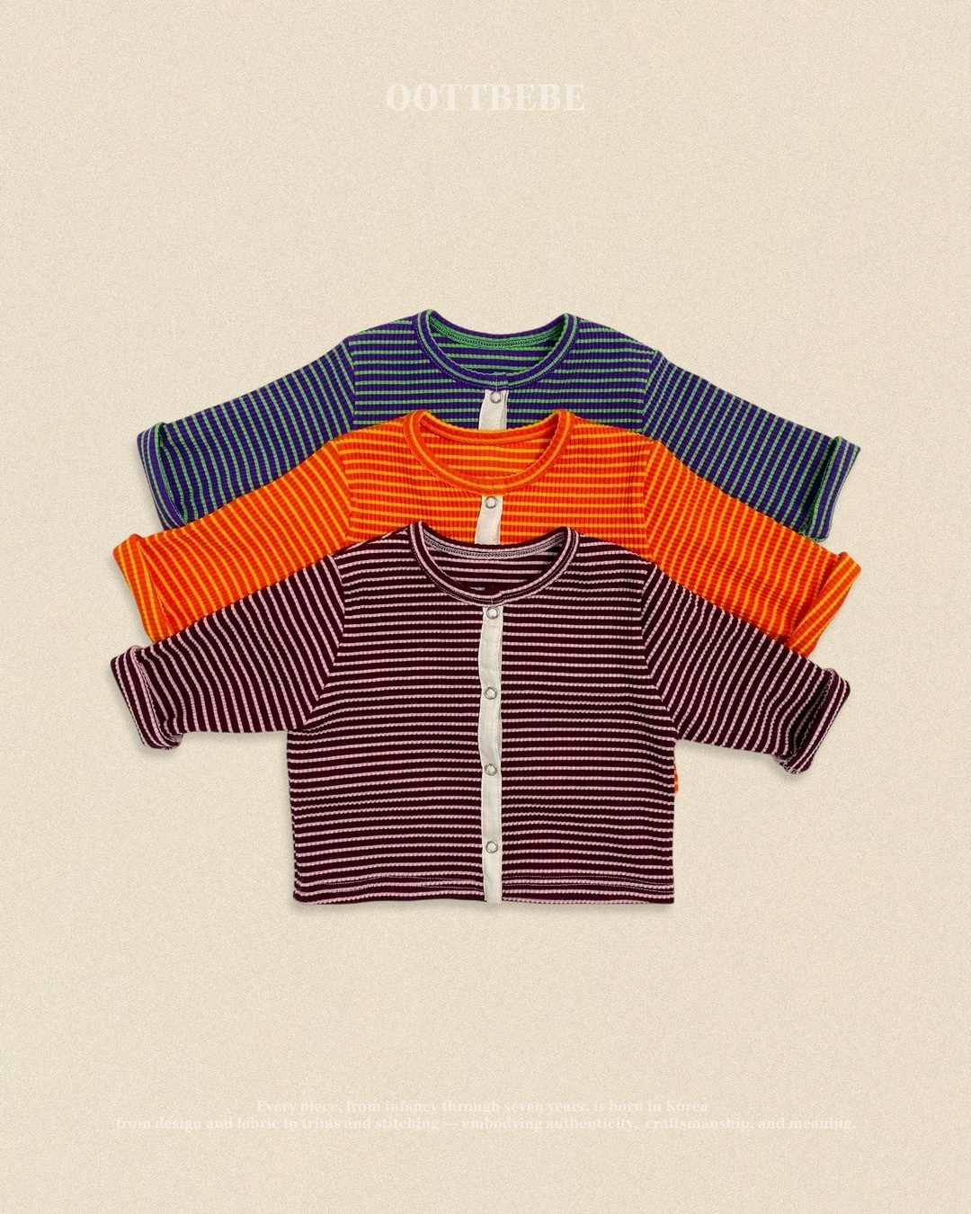 OOTT BEBE Striped Rib Cardigan
