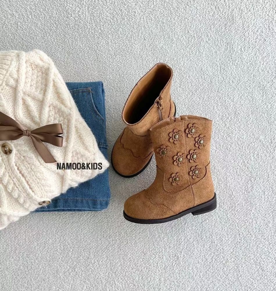 NAMOO Flower Suede Boots