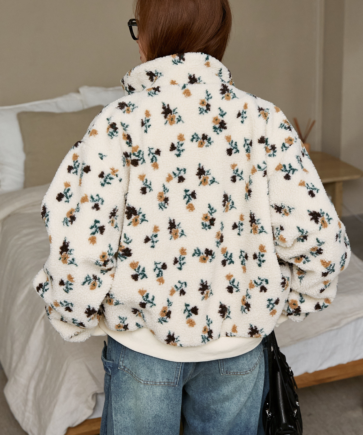 MARY QUANT × PUBLUX / Sagara Patch Floral Boa Blouson