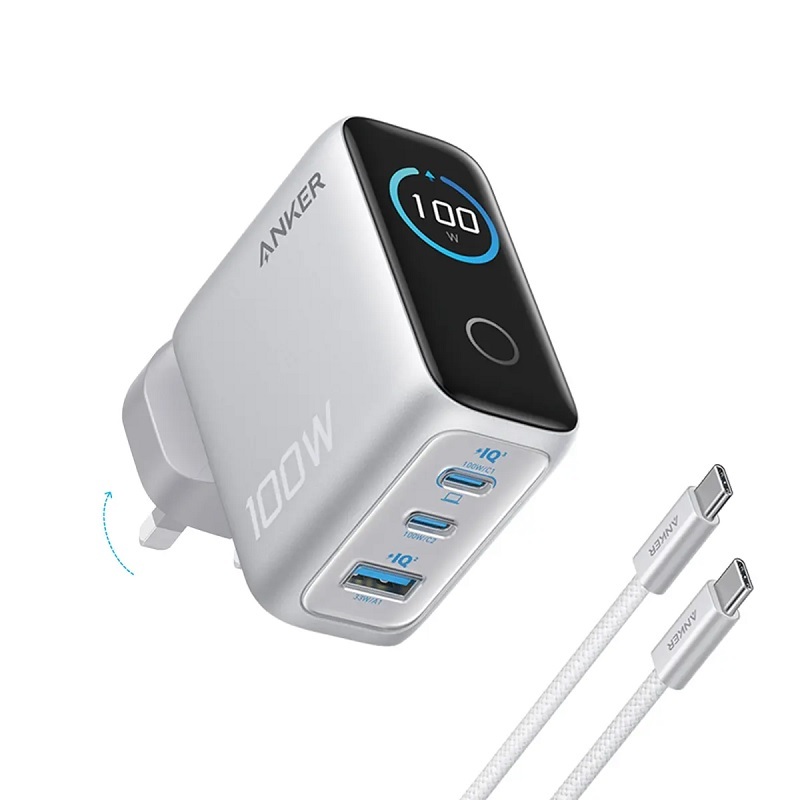 Anker Charger 100W 3輸出充電器連 USB-C 充電線 B121B