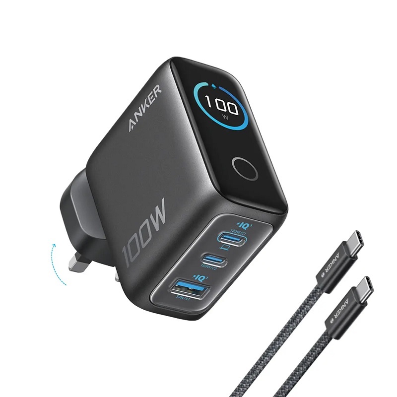 Anker Charger 100W 3輸出充電器連 USB-C 充電線 B121B