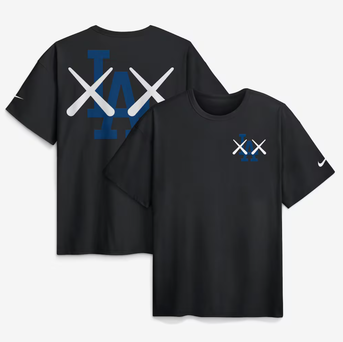 MLB短袖 KAWS X Los Angeles Dodgers 洛杉磯道奇 聯名款 黑 Nike Max 90 Tee 棉質 全新