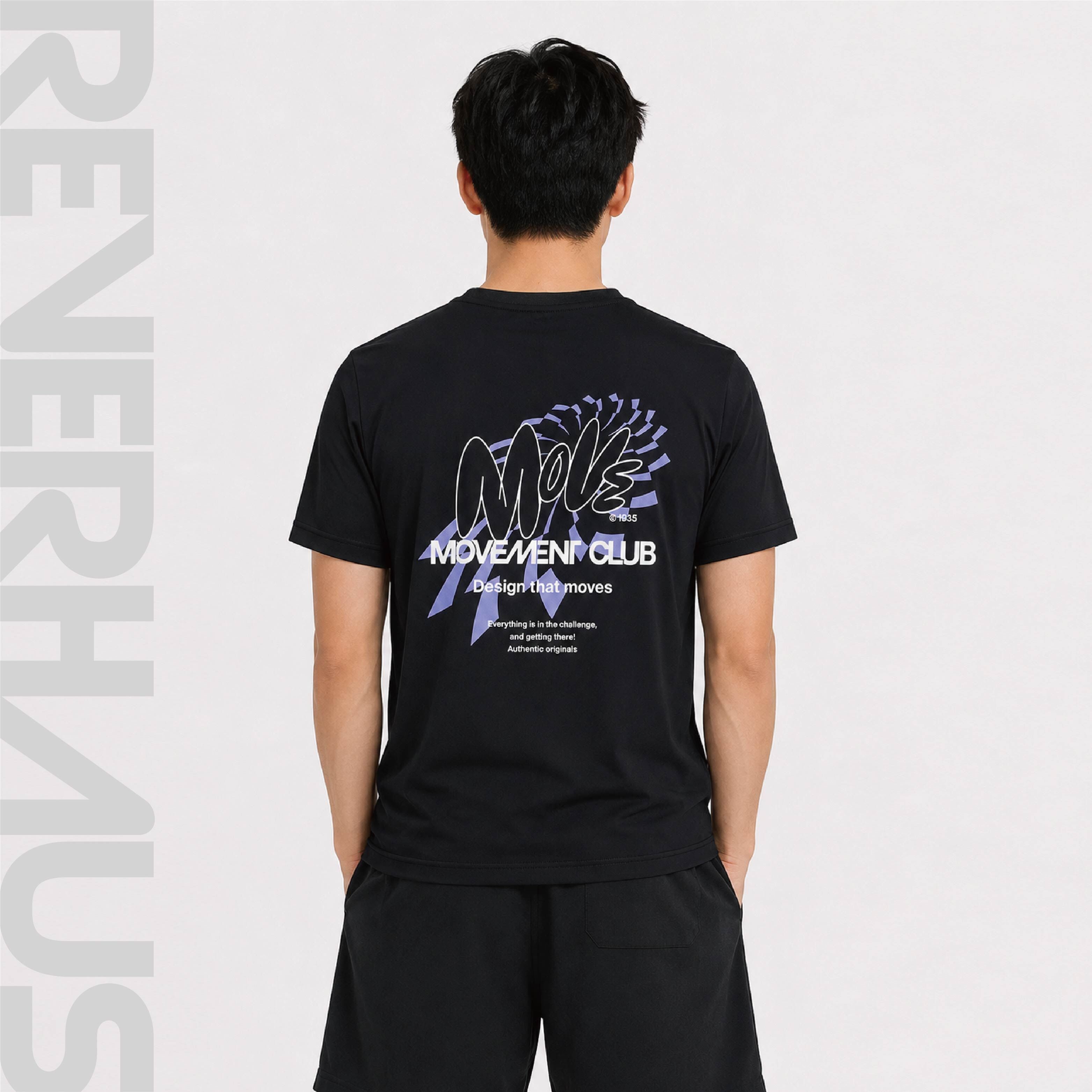 【 DESCENTE｜UNI 文字圖樣短TEE - 黑 】