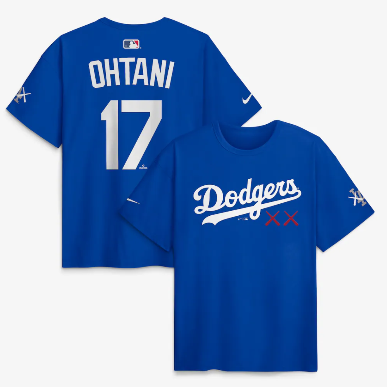 MLB短袖 KAWS X Los Angeles Dodgers Shohei Ohtani 洛杉磯道奇 大谷翔平 聯名款 藍 Nike Player Name Tee 棉質 全新