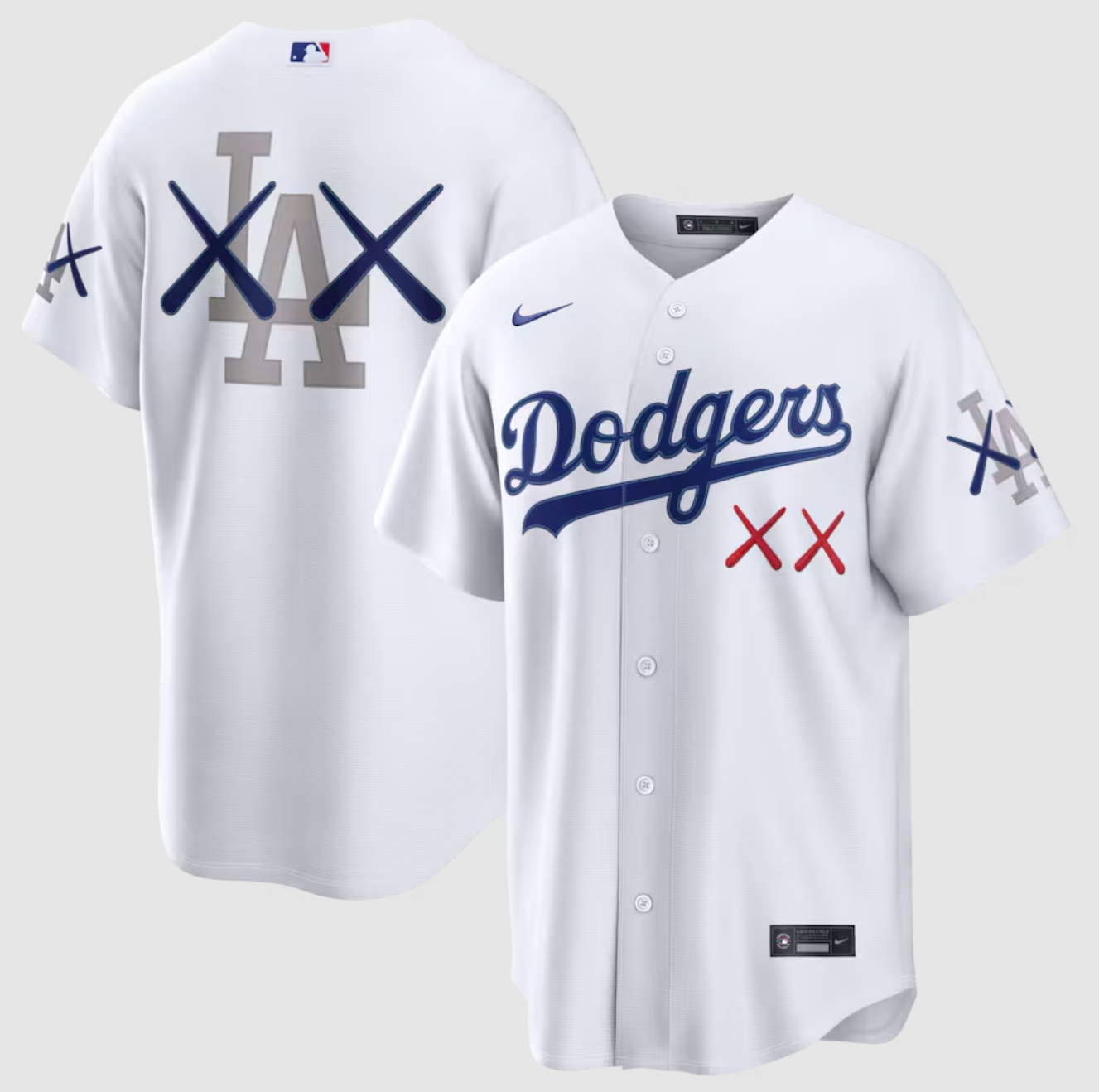 MLB球衣 KAWS X Los Angeles Dodgers 洛杉磯道奇 聯名款 白 Nike Stadium Jersey 球迷版 熱轉印 全新