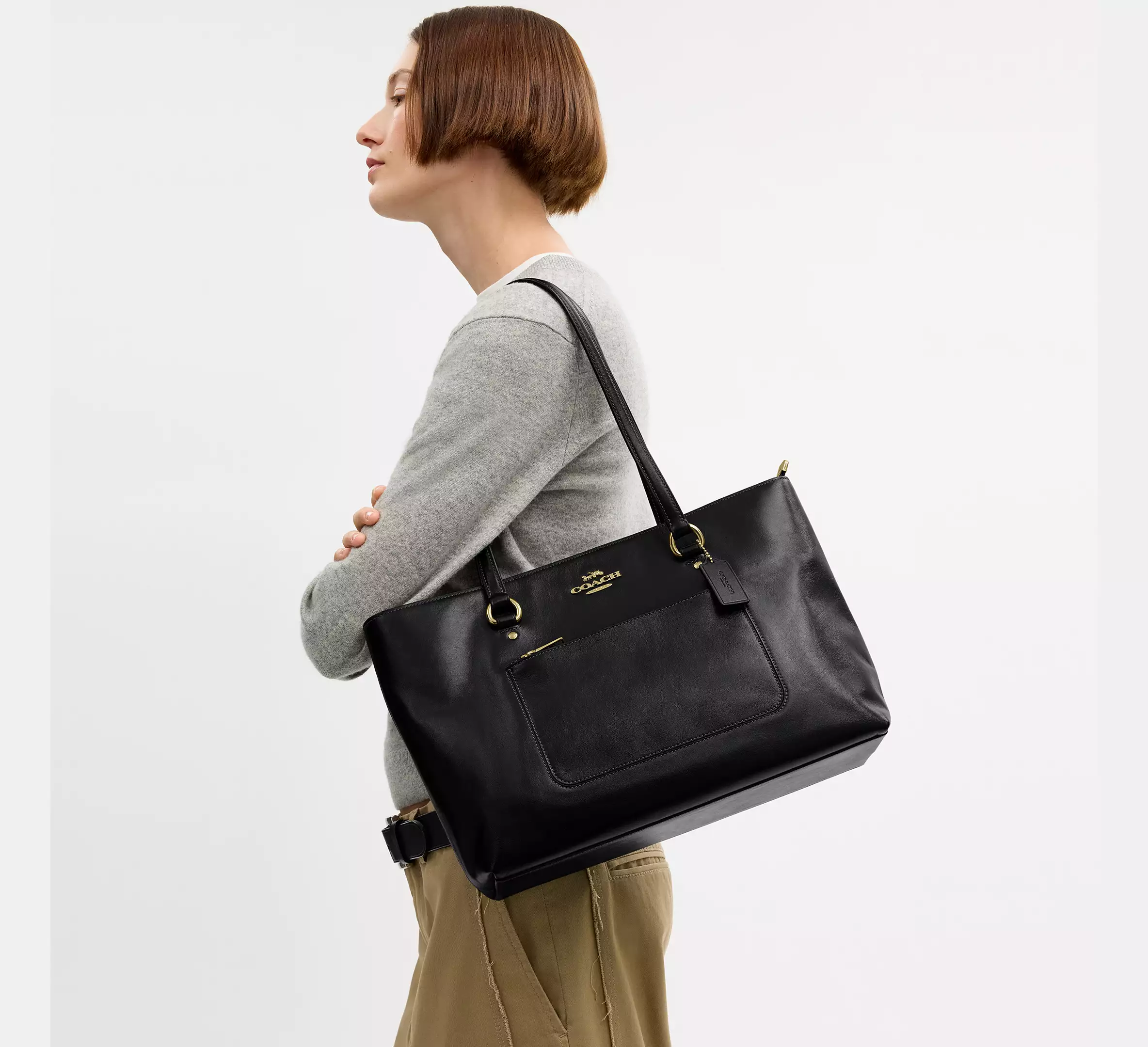 【預購】COACH H090303 Station 皮革托特包