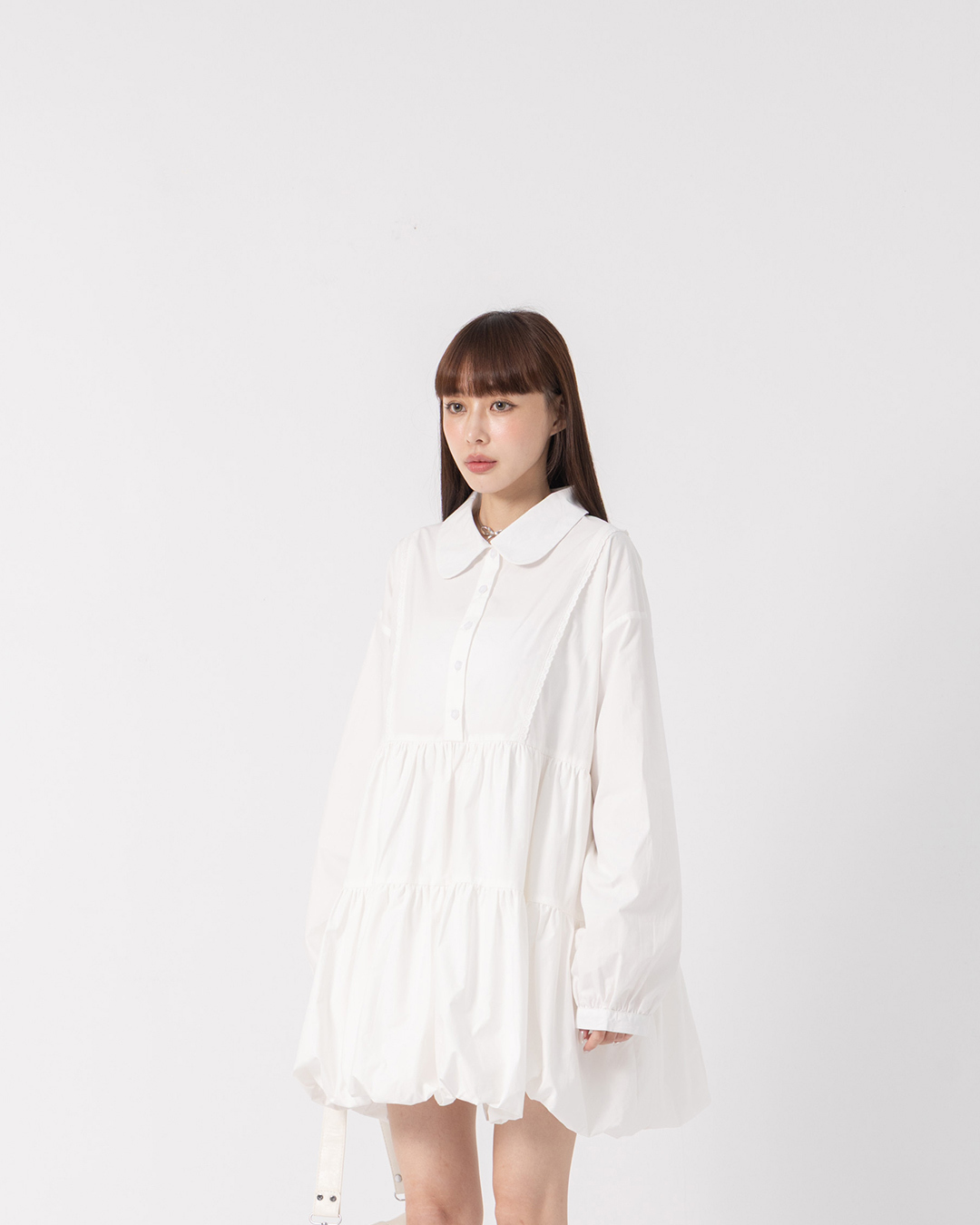 Lace Peter Pan Collar Balloon Dress【01087373】in stock+pre-order