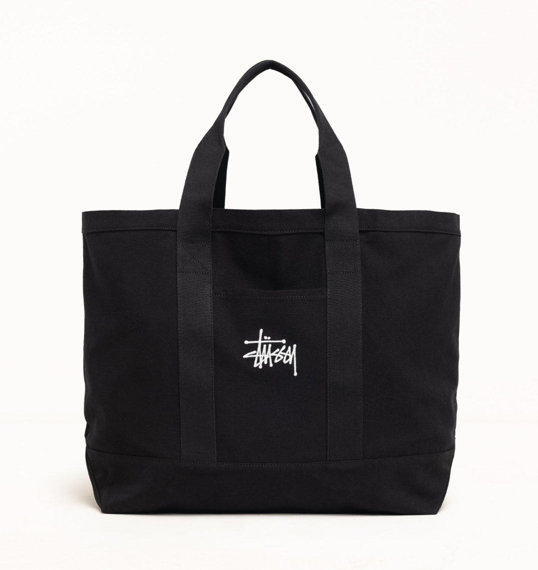 Stussy Canvas Extra Large Tote Bag - Black