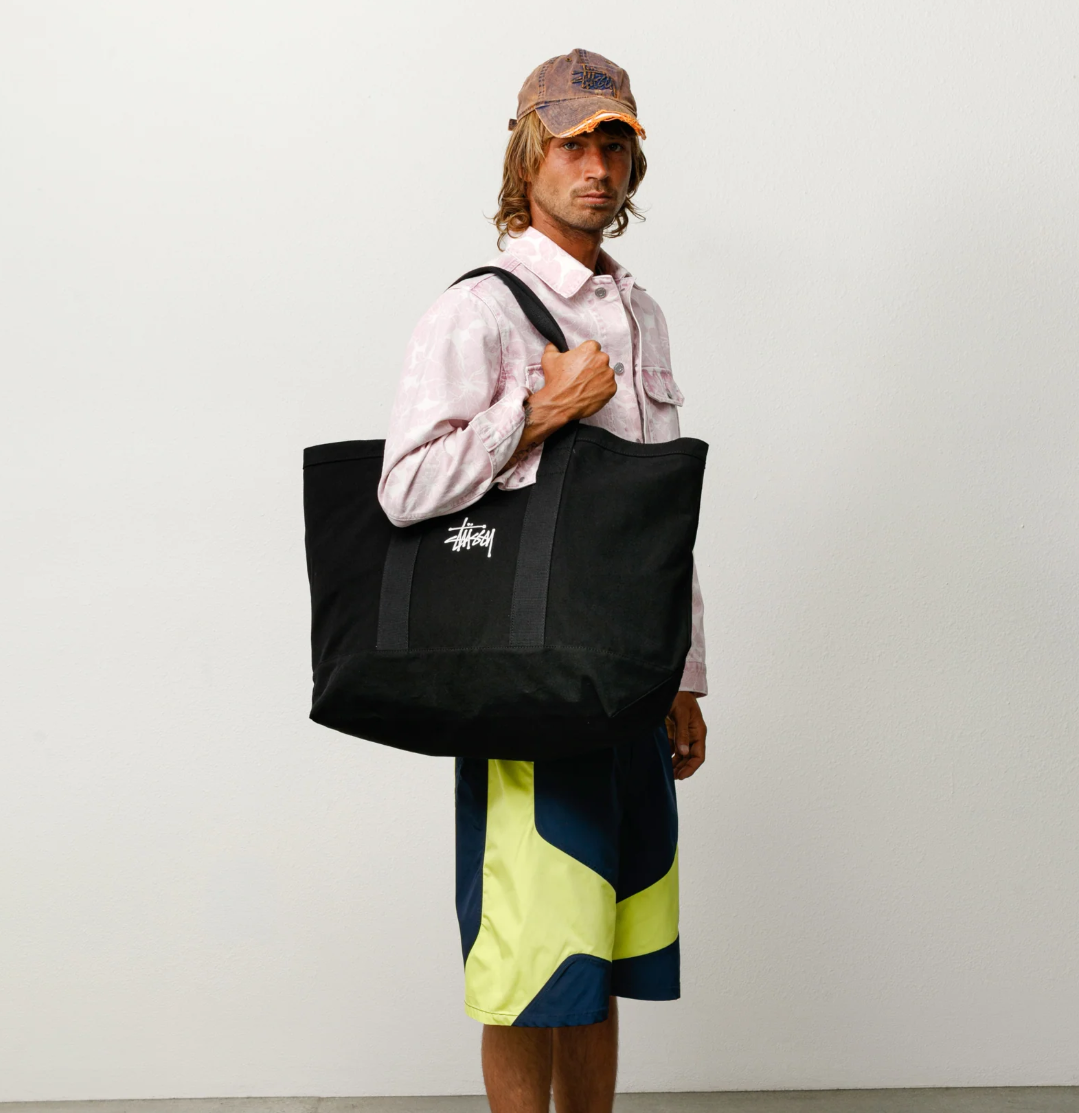 Stussy Canvas Extra Large Tote Bag - Black