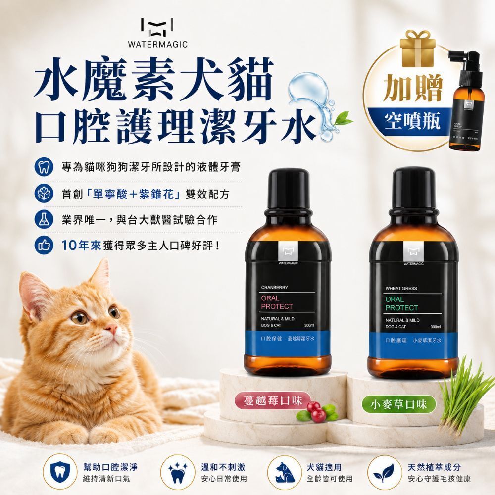 Water Magic 水魔素｜貓狗口腔護理潔牙水 液體牙膏 贈空噴瓶