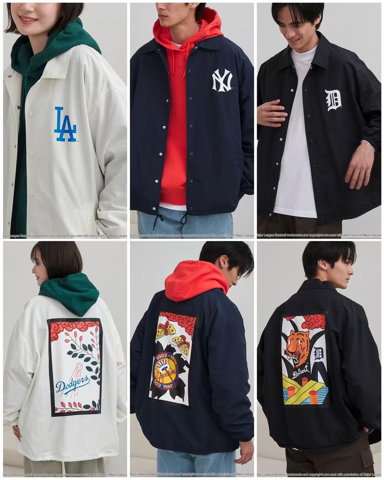 【現貨】JM090302 MLB 別注 花札印花教練外套