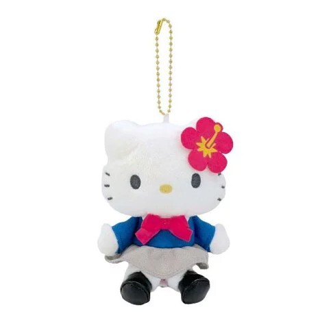 Sanrio Hello Kitty School Uniform Blue Plush Keychain