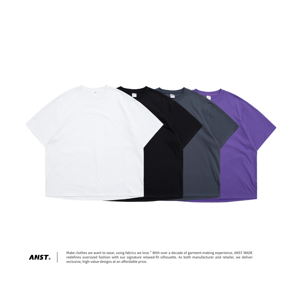 ANST LOGO刺繡重磅開岔短T AN.77