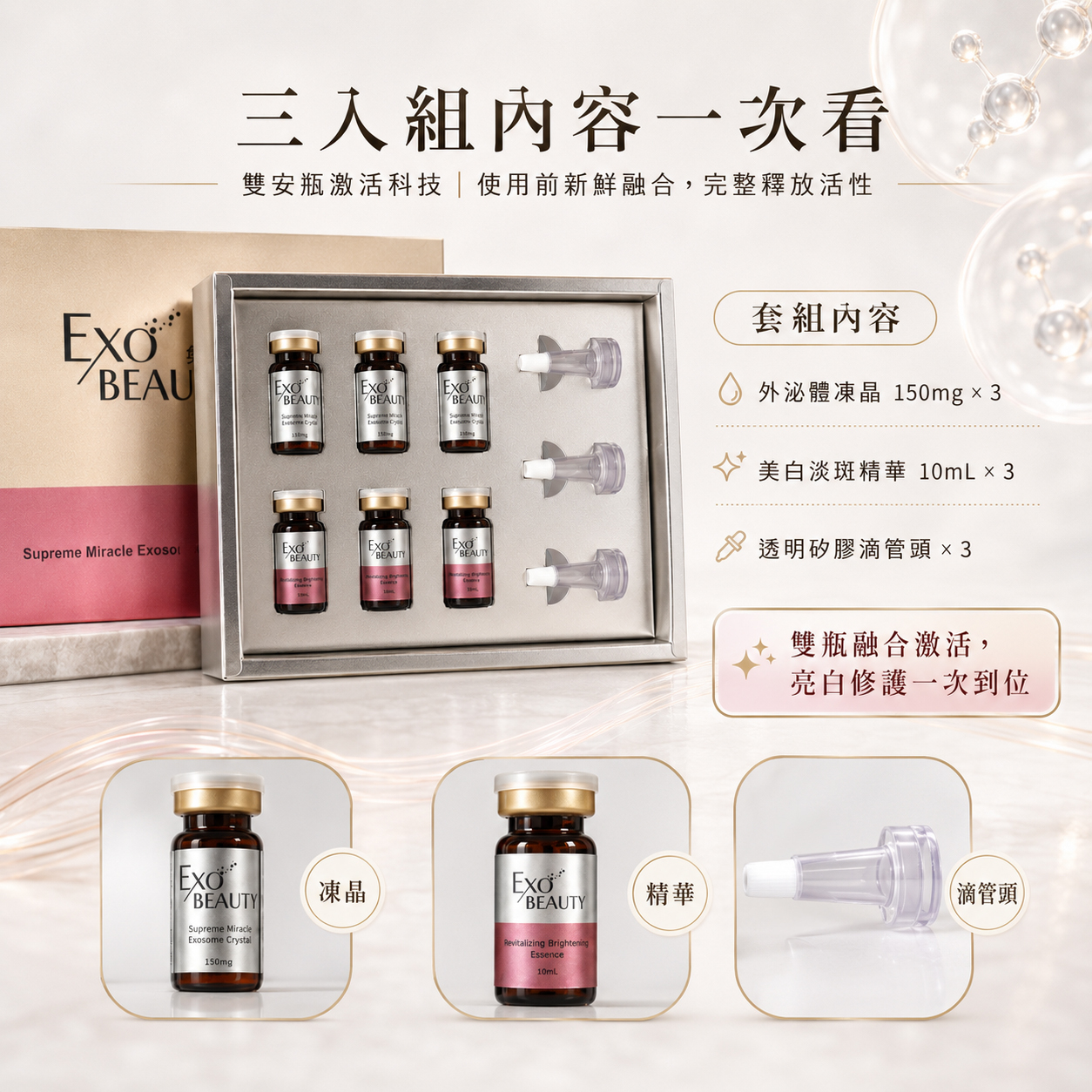 【EXO BEAUTY】 全能奇蹟外泌體 亮白活萃組