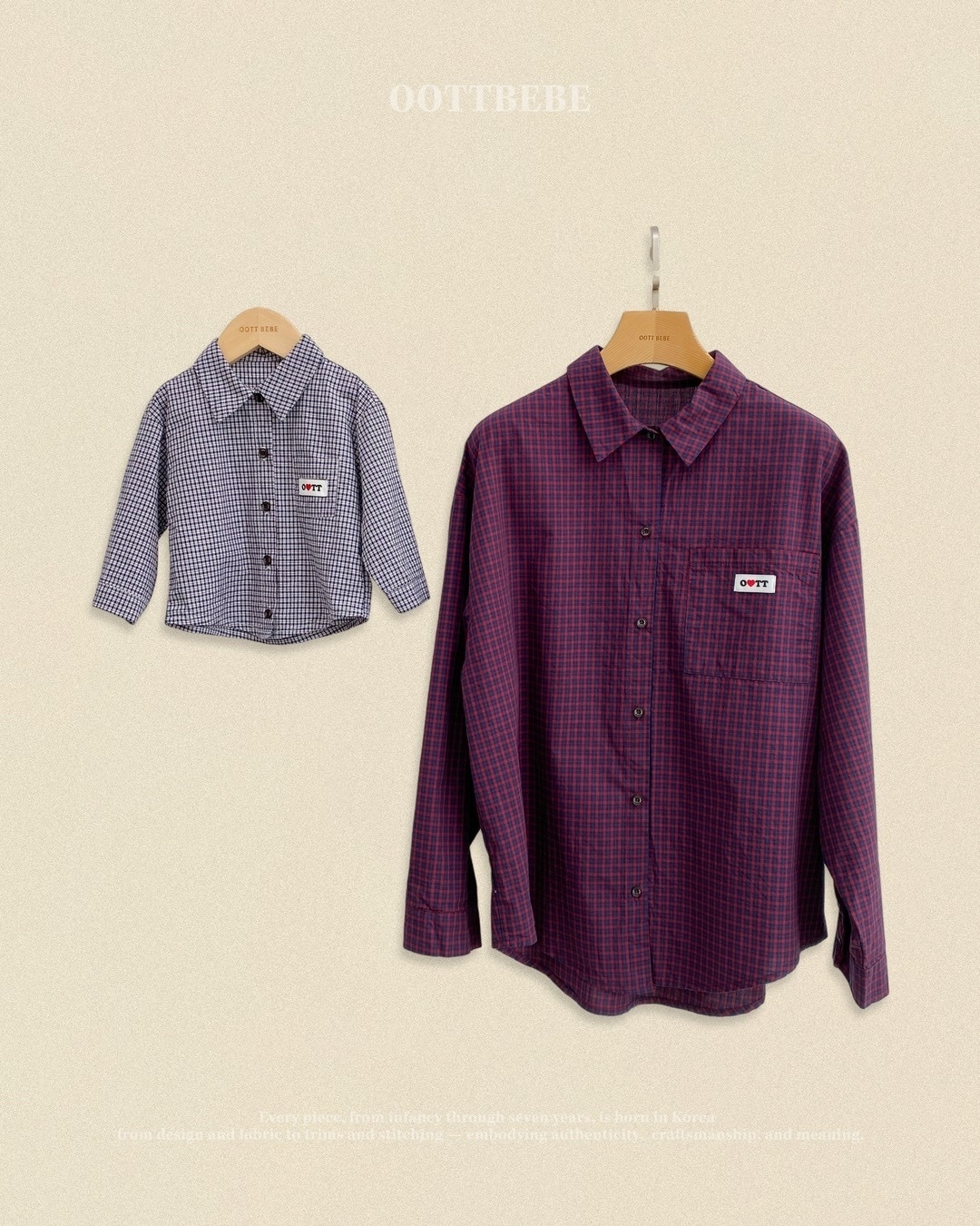OOTT BEBE Check Pattern Shirt（With Mom）
