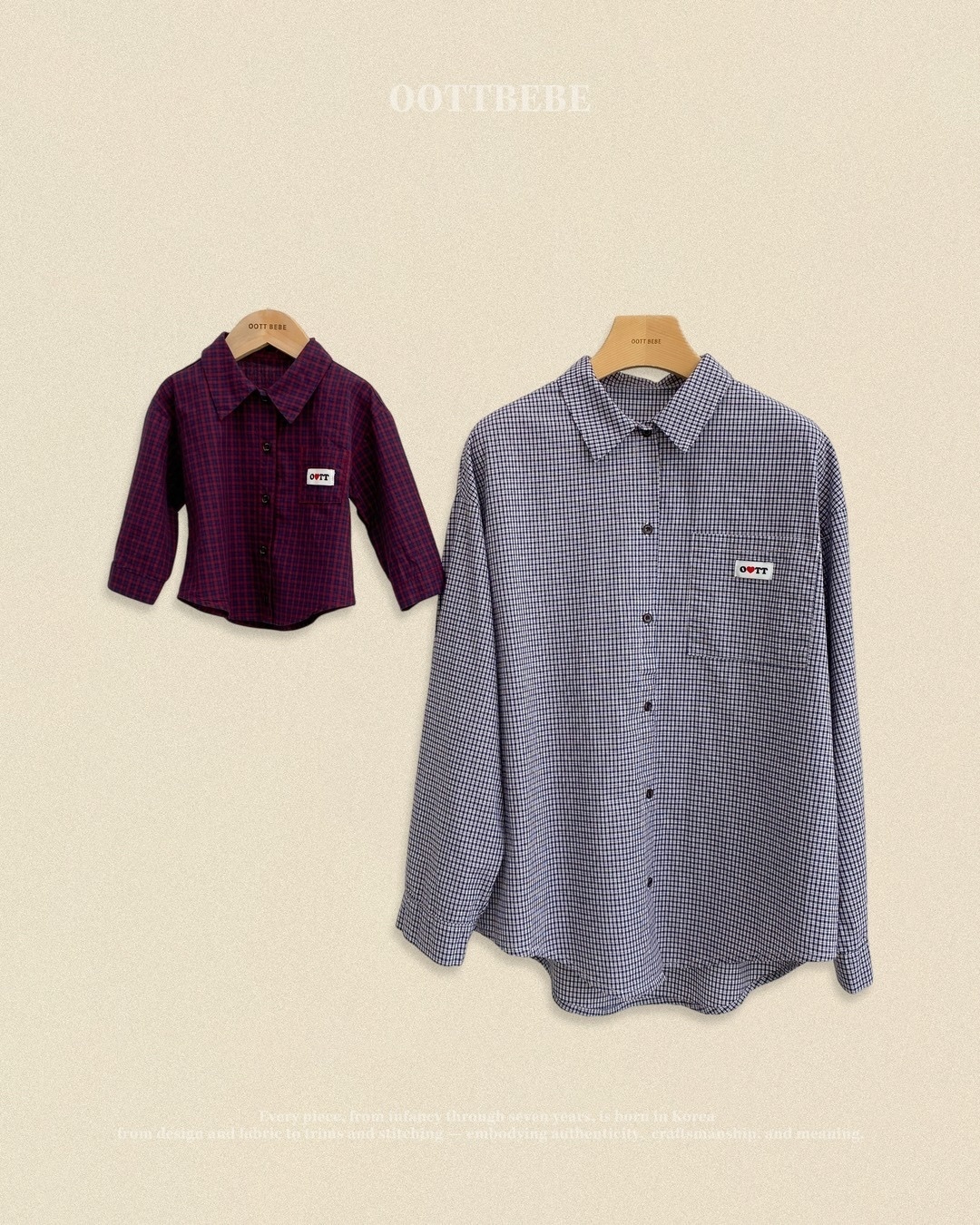OOTT BEBE Check Pattern Shirt（With Mom）