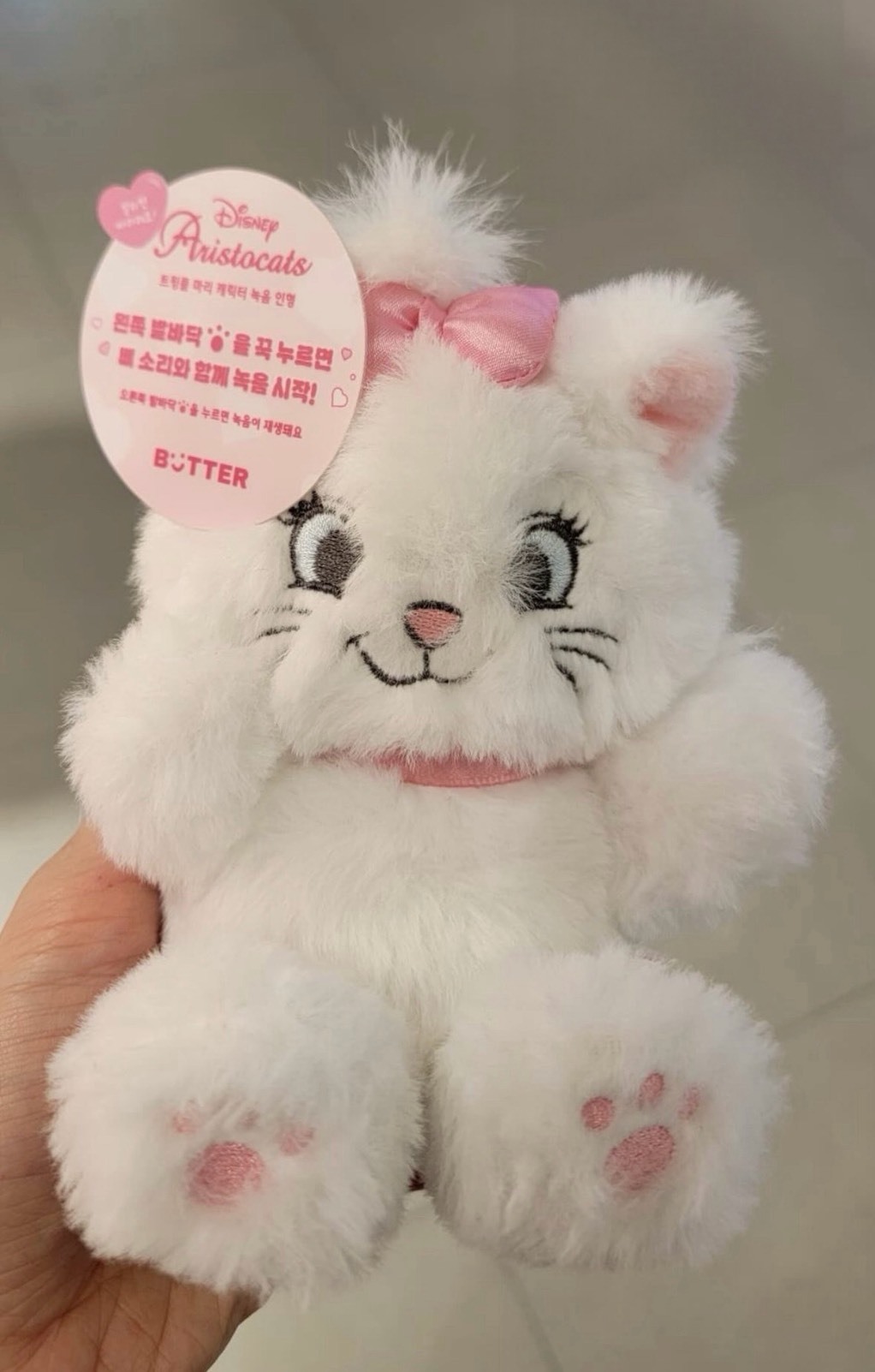 韓國Butter shop x Disney Marie聯名  瑪麗貓錄音毛絨鑰匙圈