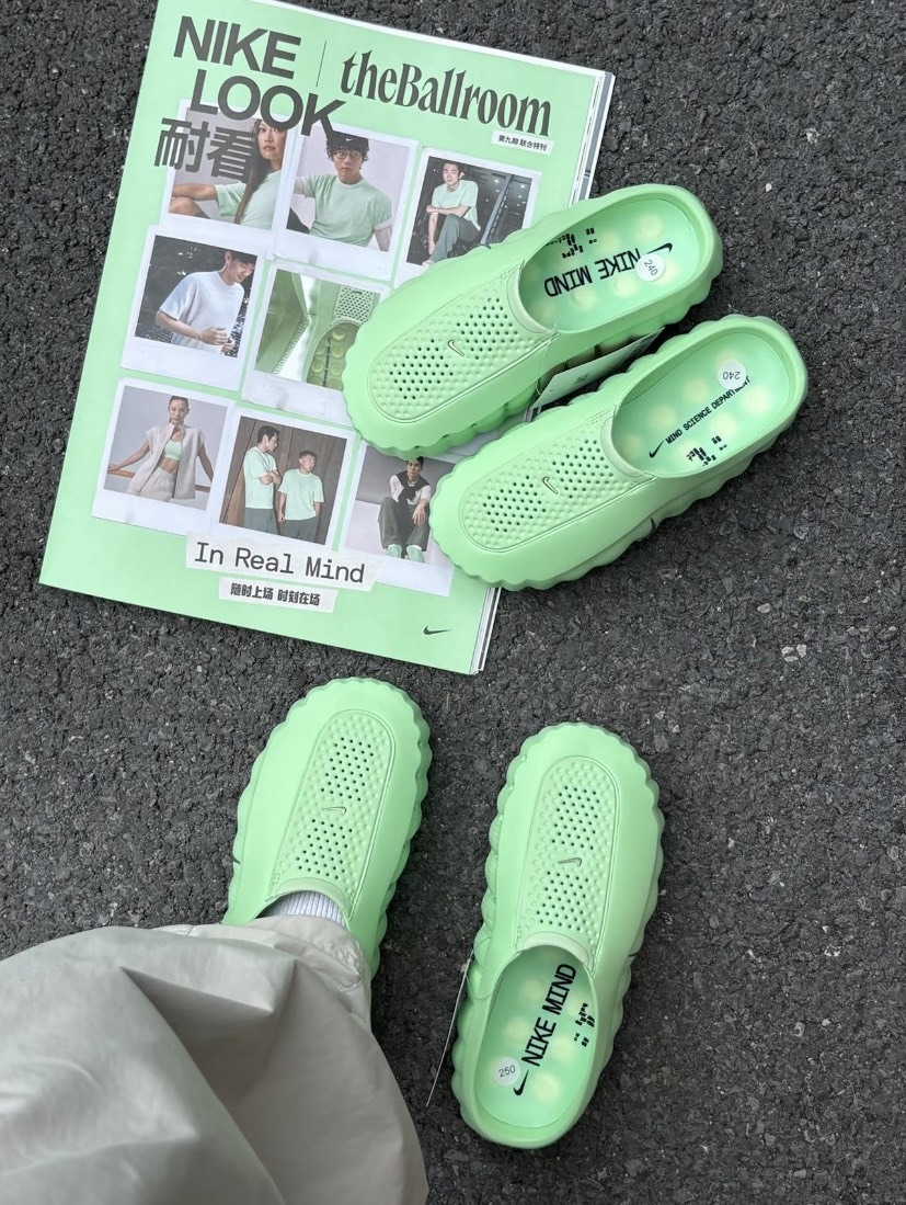 NIKE MIND 001 薄荷綠 賽前穆勒鞋 拖鞋 新科技 機能性 獨立泡棉 激發感官 男女鞋 HQ4307-302