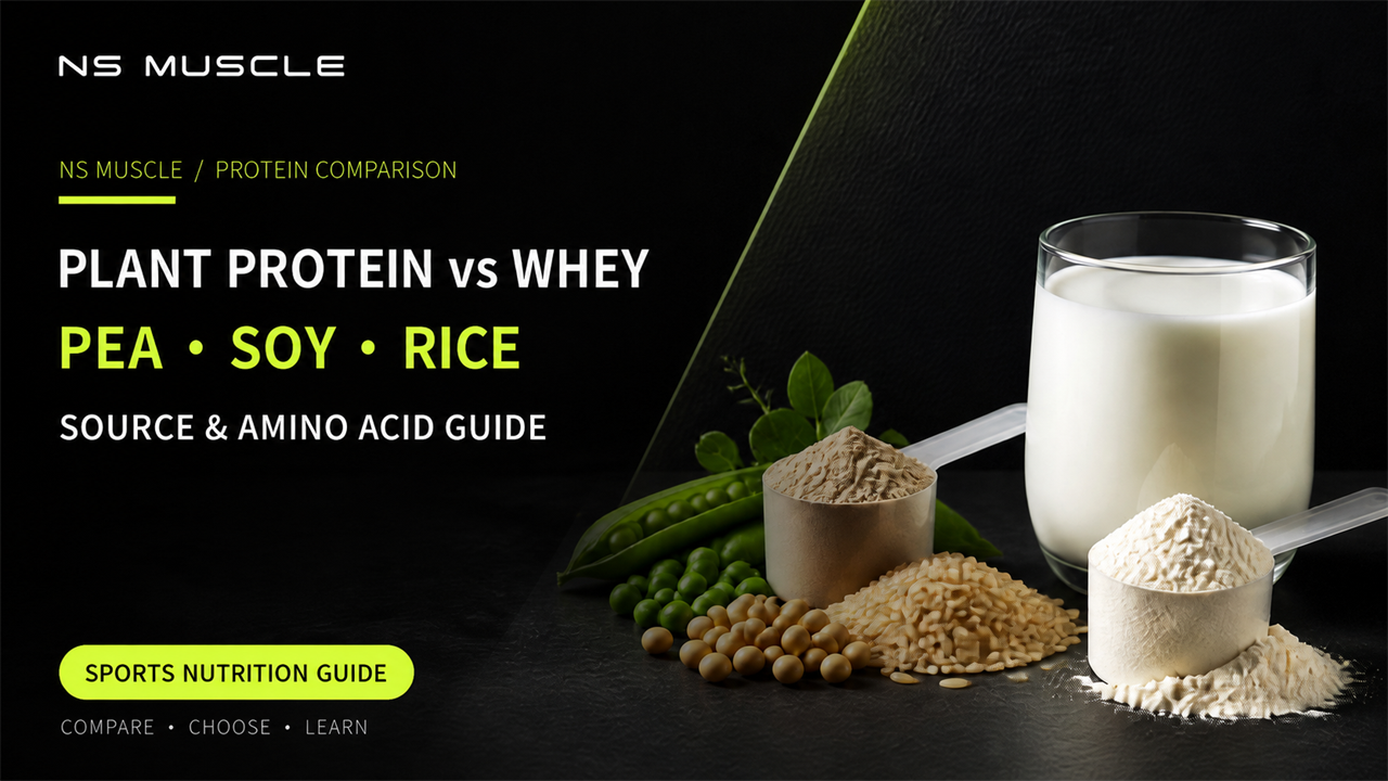 Plant protein versus whey comparison with soy, pea and rice protein