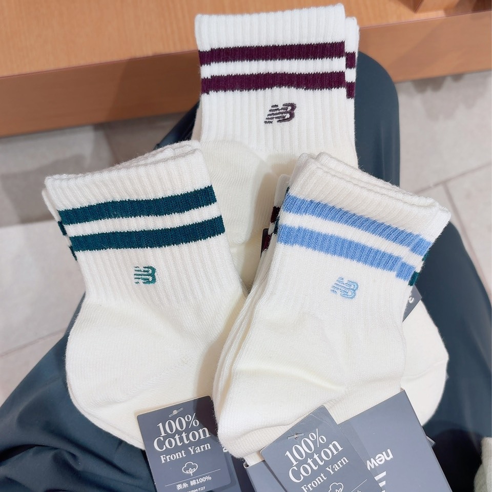 new balance 雙線小刺繡短襪三件組
