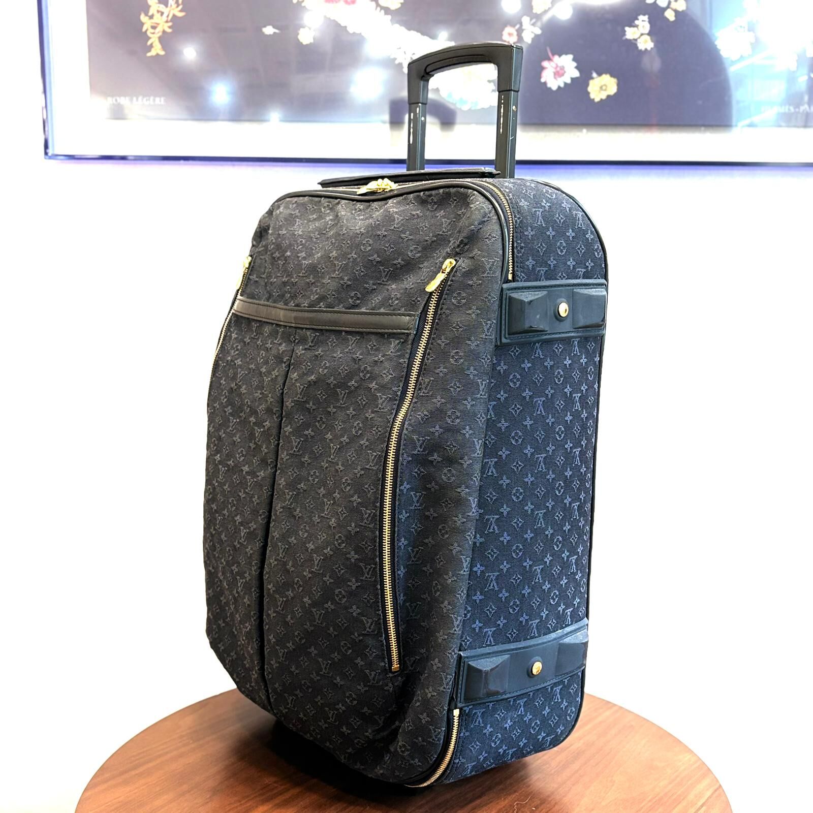 90%NEW二手LV行李箱 M23281 深藍色帆布Monogram Carry Bag Suitcase #香榭站正品