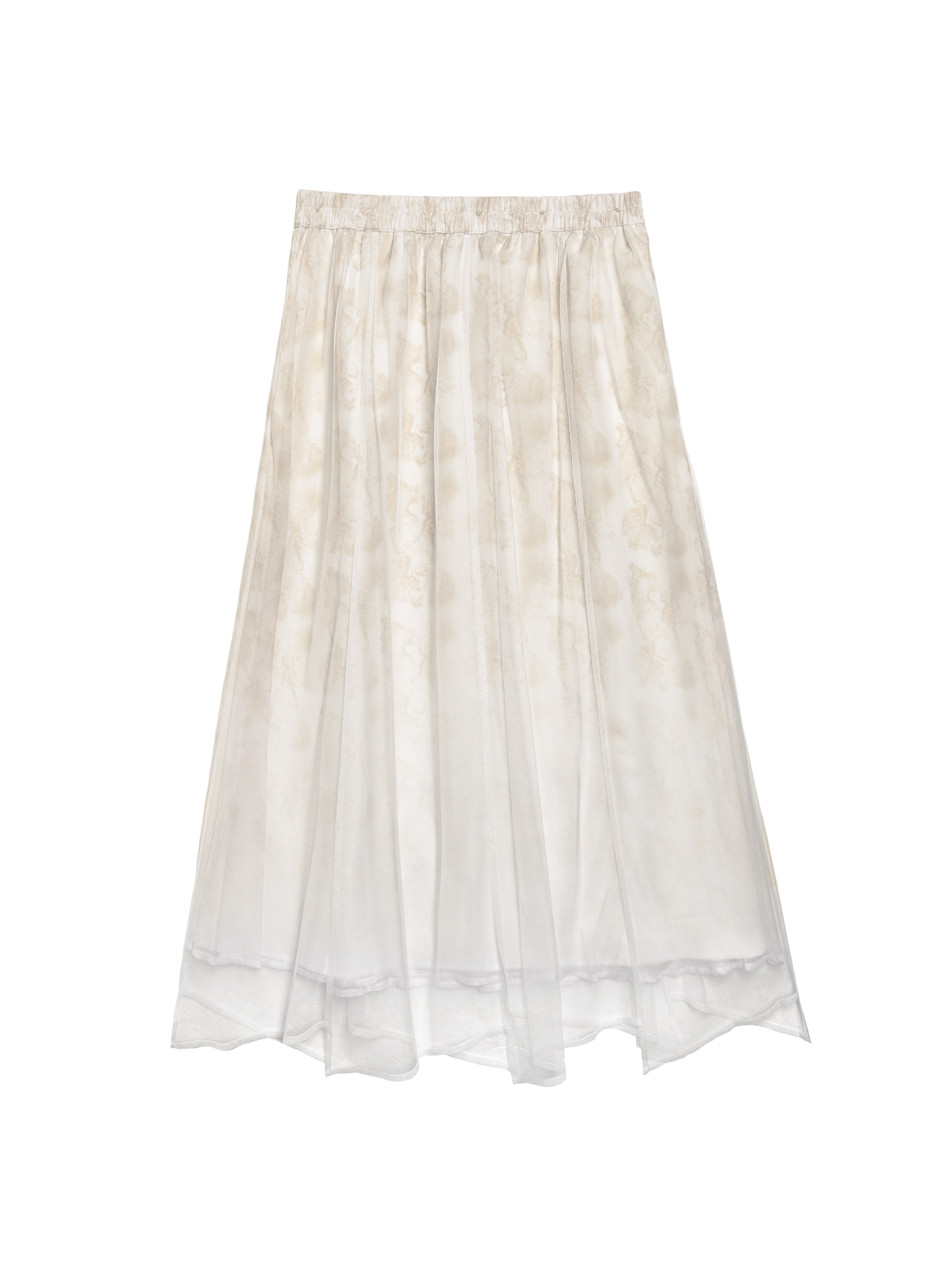 Mesh Printed Skirt - 26WDK305D