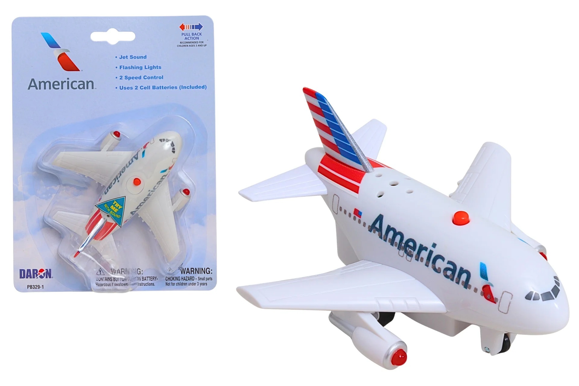 美國航空聲光迴力飛機玩具