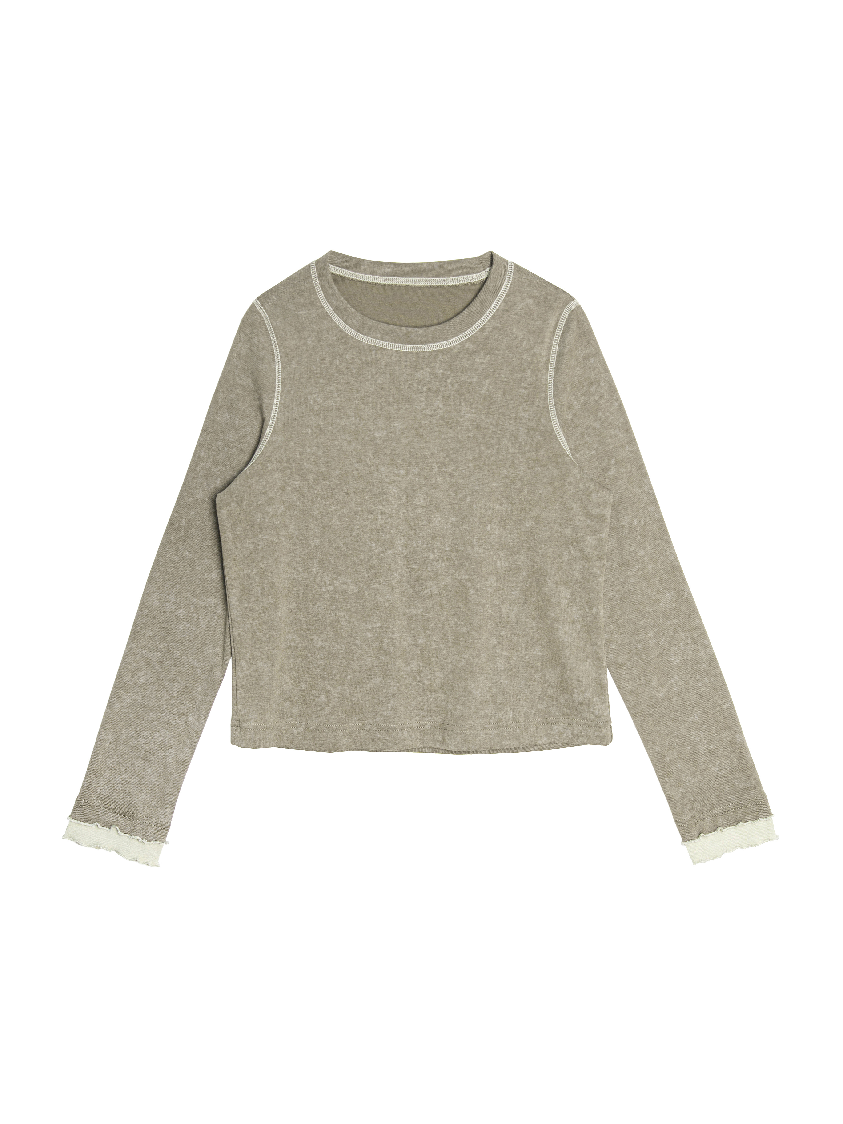 Garment-Washed Colorblock Top with Babylock - 26WRT327Q