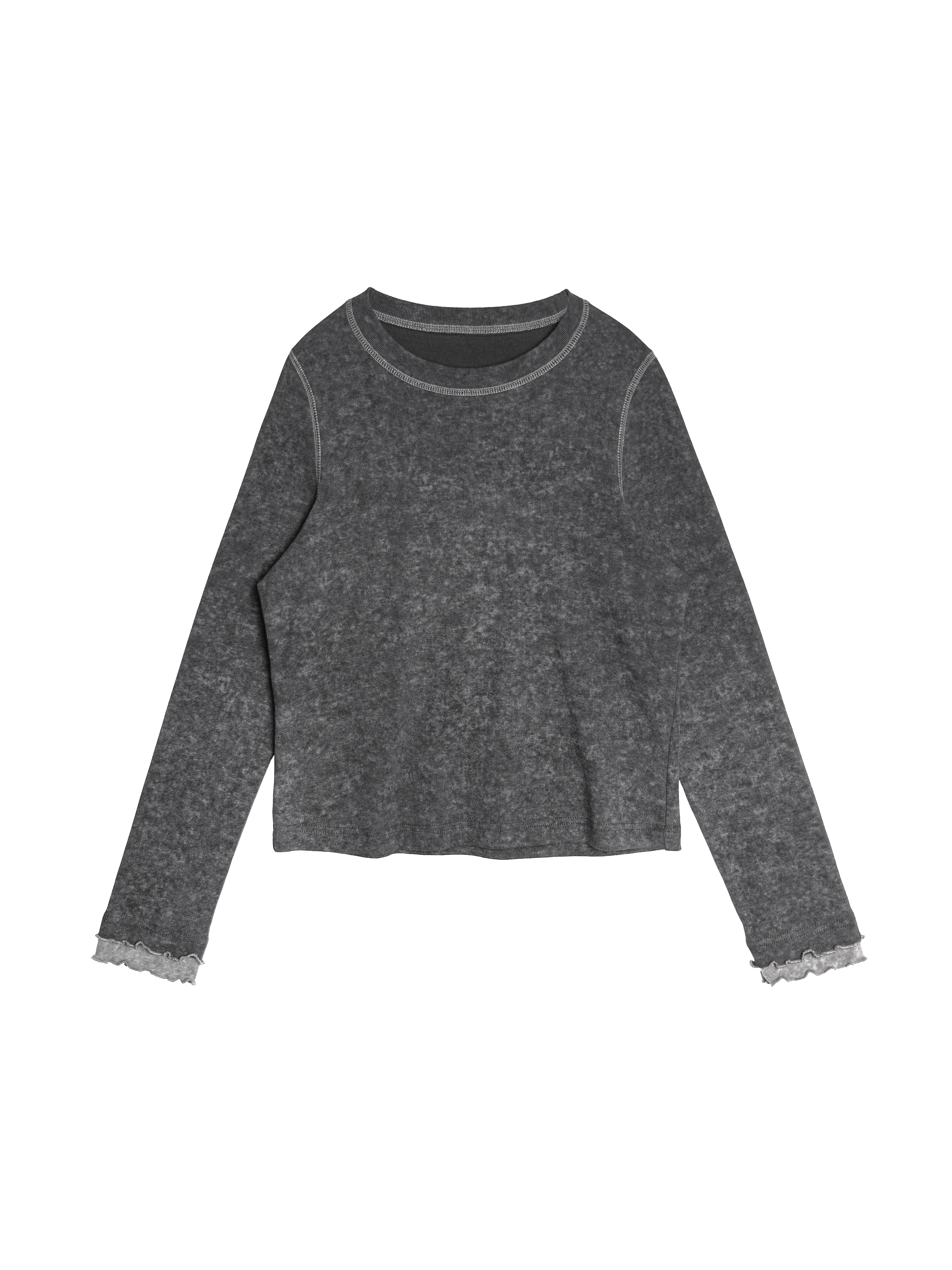 Garment-Washed Colorblock Top with Babylock - 26WRT327Q