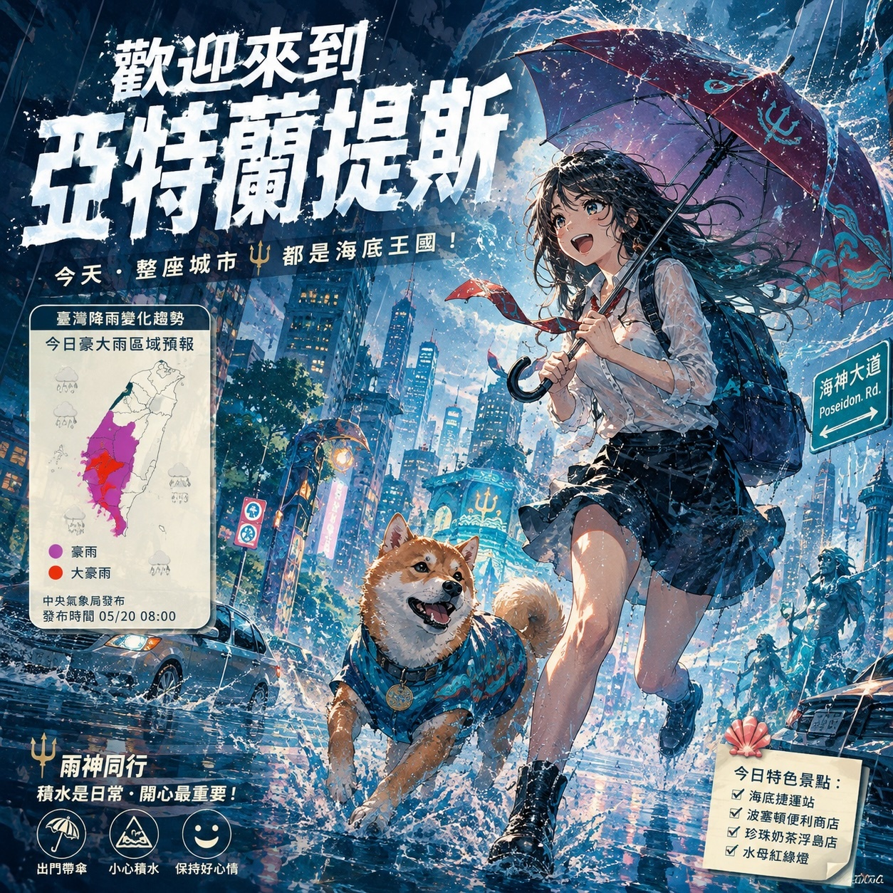 歡迎來到南部亞特蘭提斯,連日豪大雨請多注意