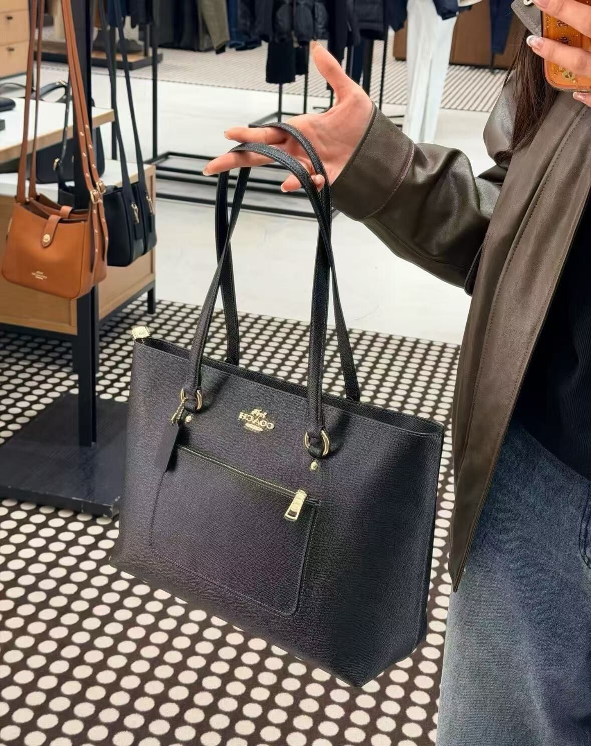 【預購】COACH H090303 Station 皮革托特包