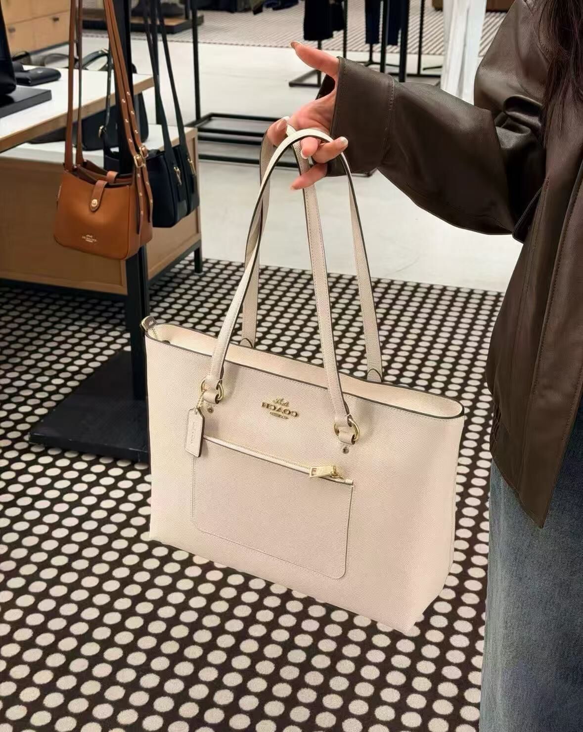 【預購】COACH H090303 Station 皮革托特包
