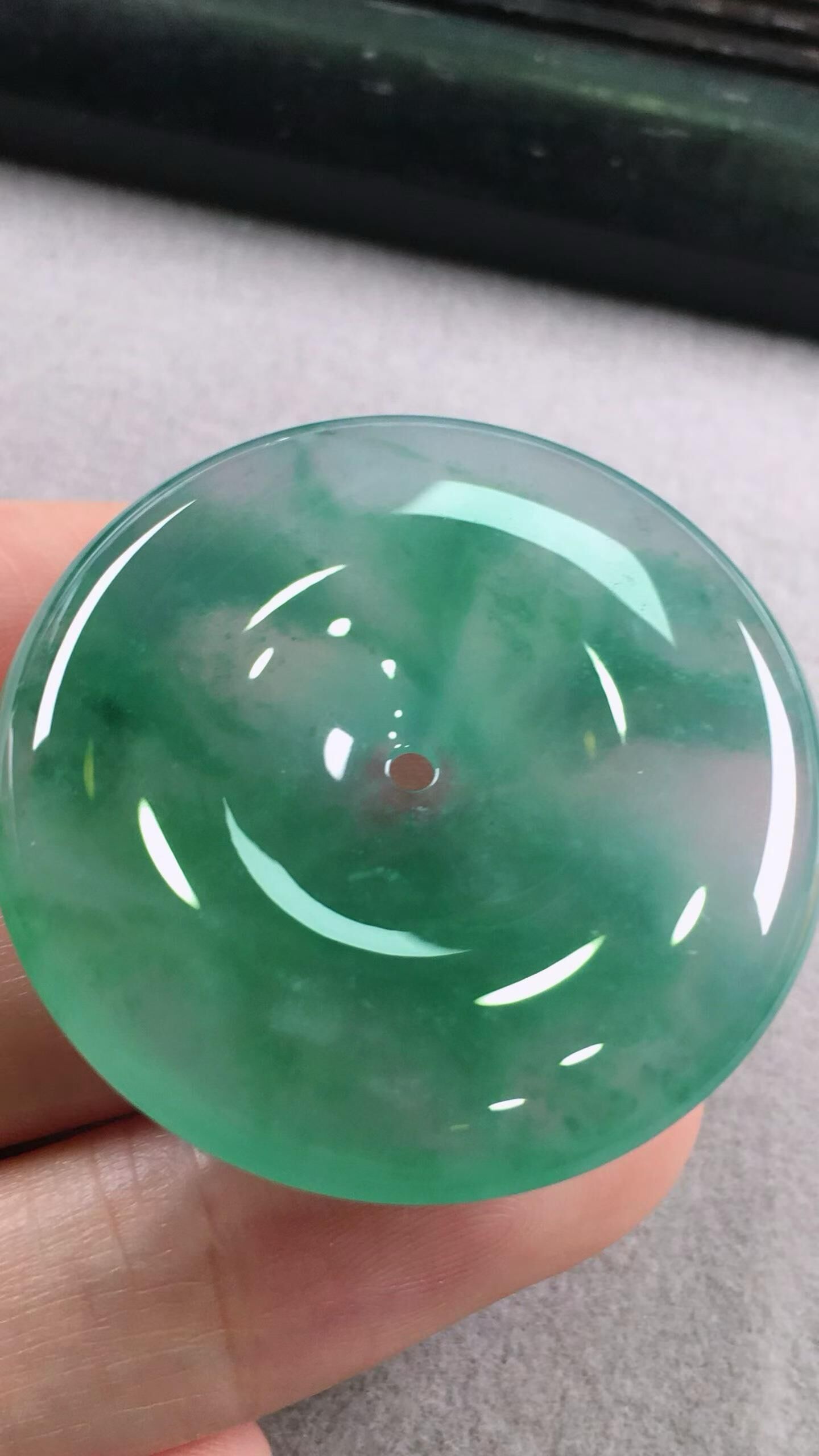 翡翠平安扣 (34.8mm直徑),天然翡翠A玉, 緬甸玉, Jade, Jadeite