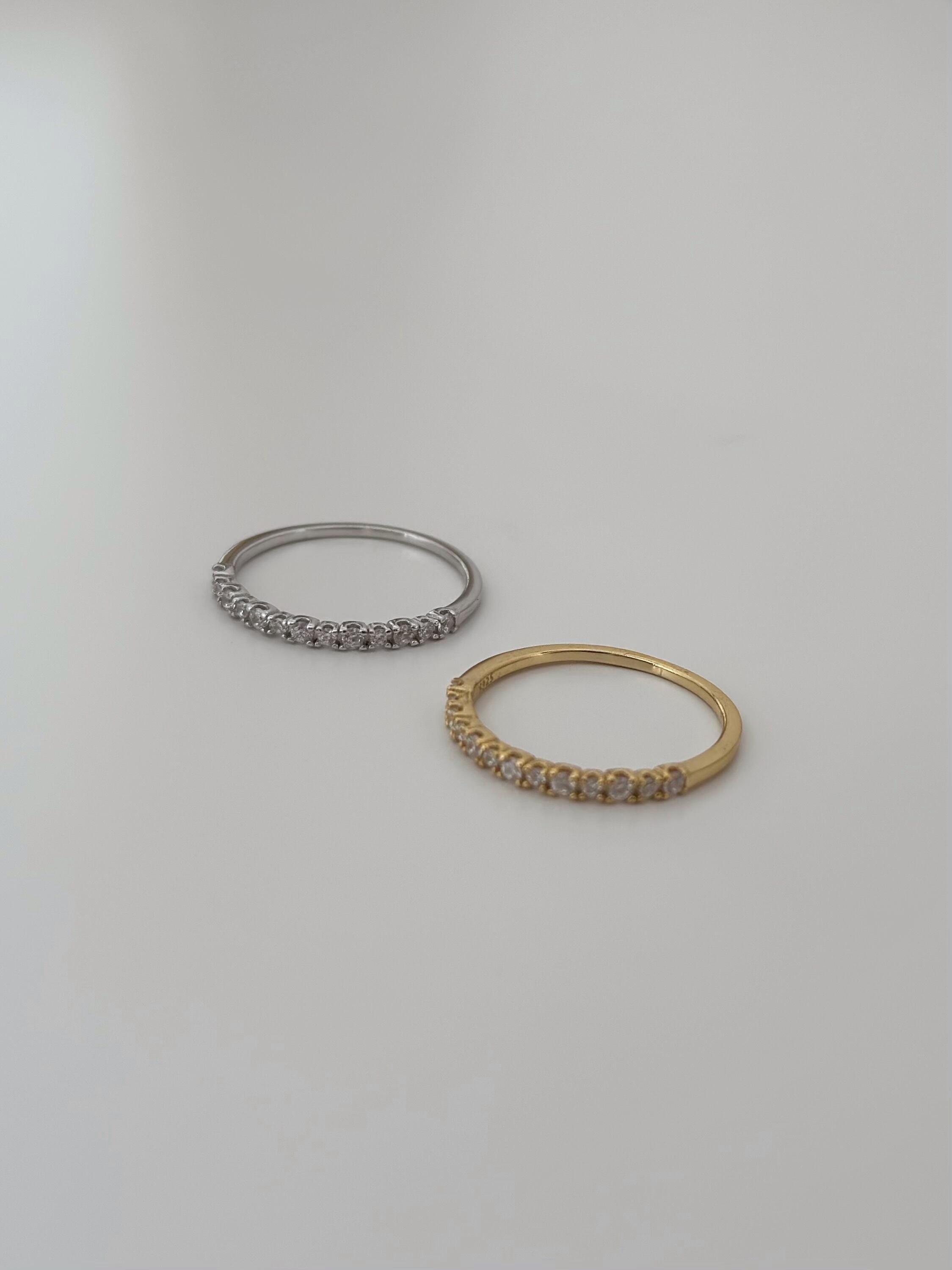 S925 slim sparkle band ring