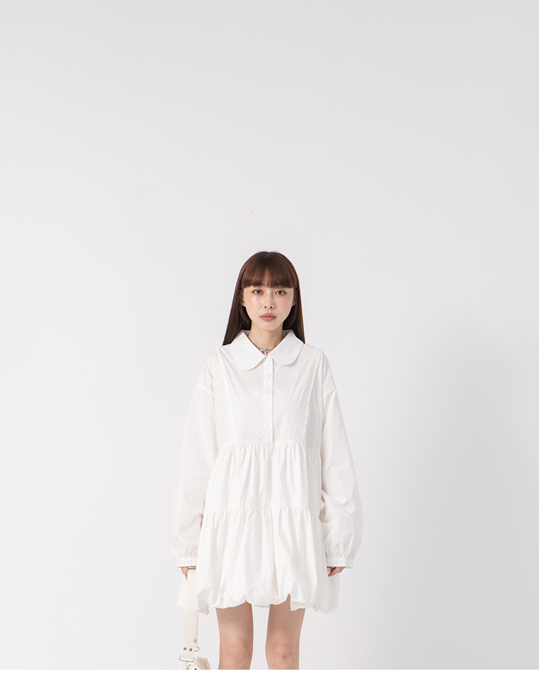 Lace Peter Pan Collar Balloon Dress【01087373】in stock+pre-order