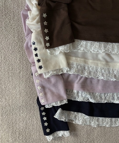 hazyl / sheer sleeve design long T-shirt