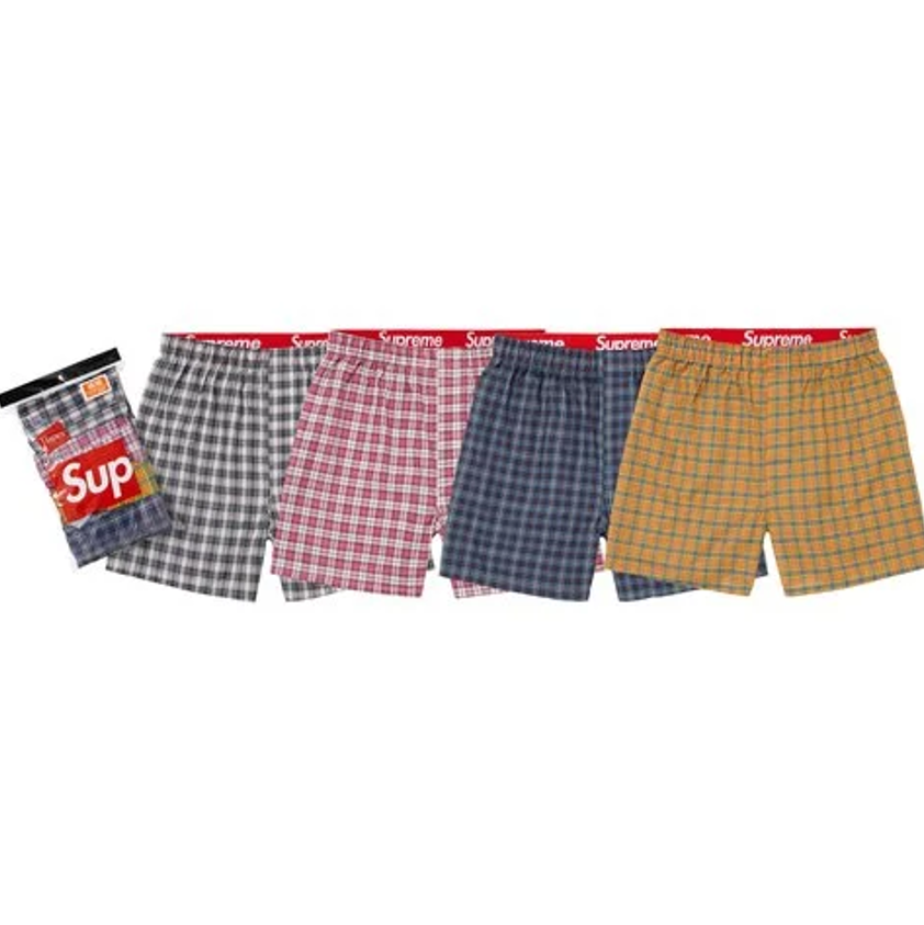 Supreme Hanes Plaid Boxers (4 Pack)