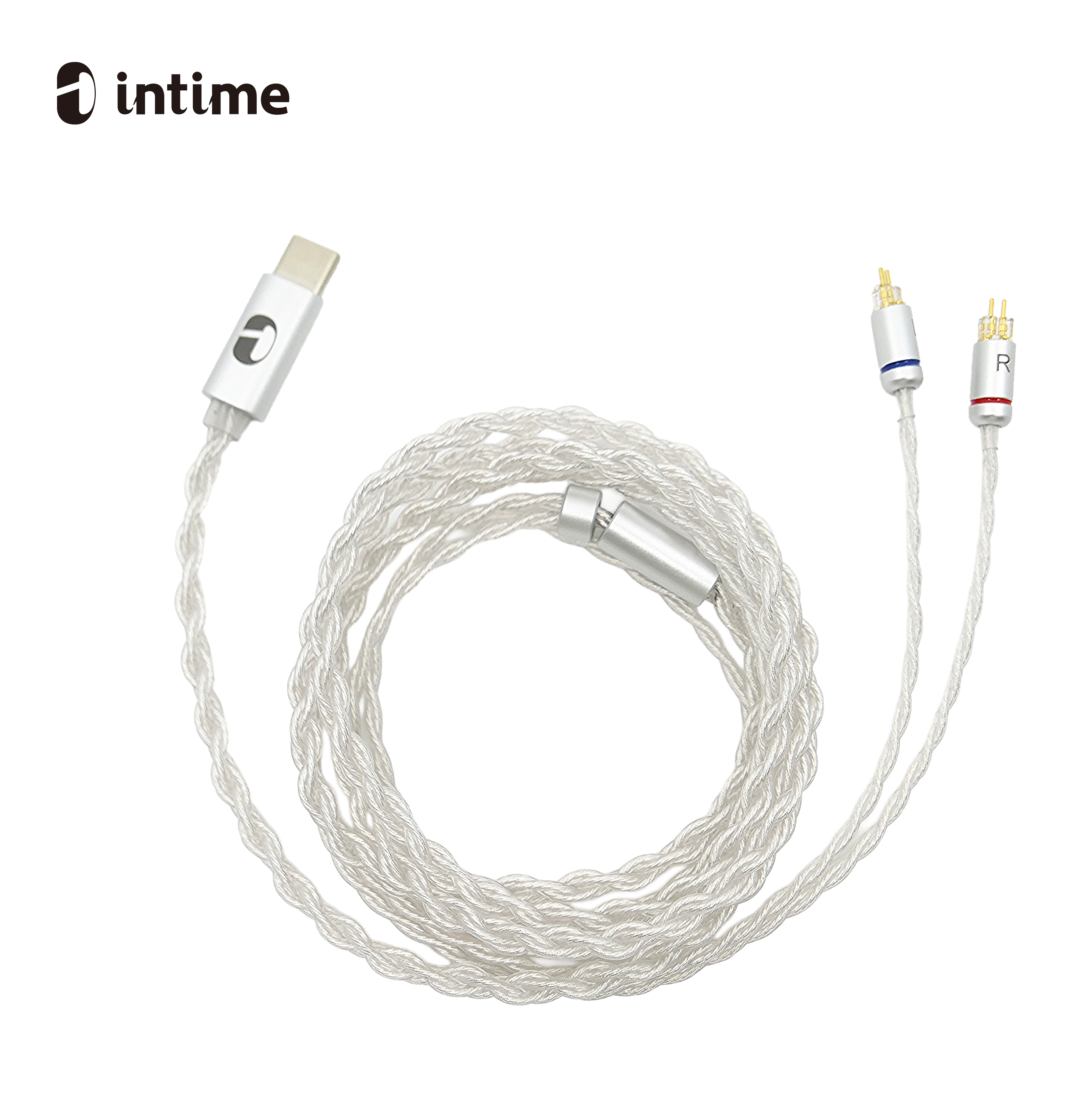 Intime nOmaDAC 純PCUHD鍍銀Type C (內置DAC) 耳機升級線